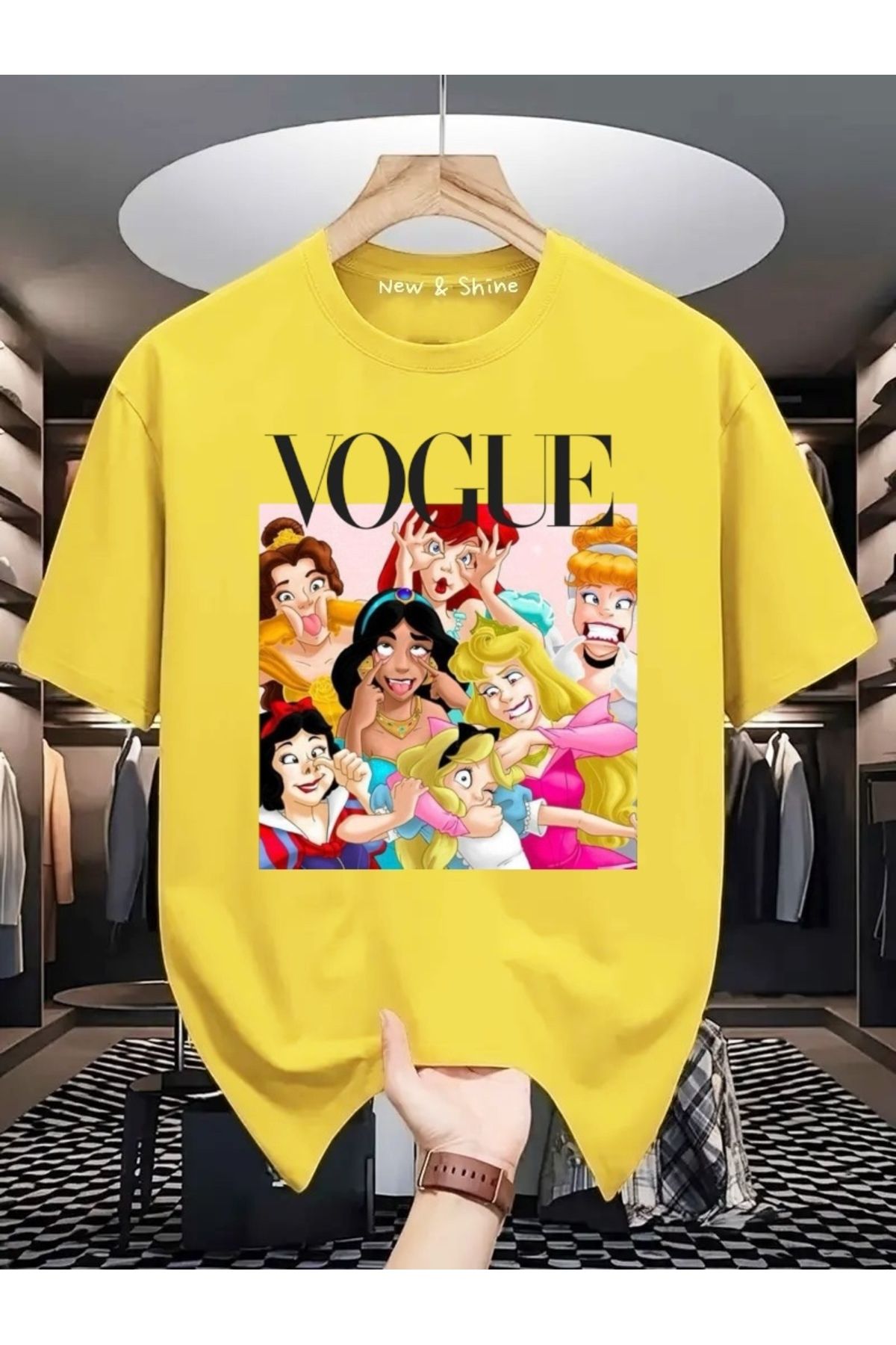 New Shine Prensesler Baskılı Oversize T-Shirt
