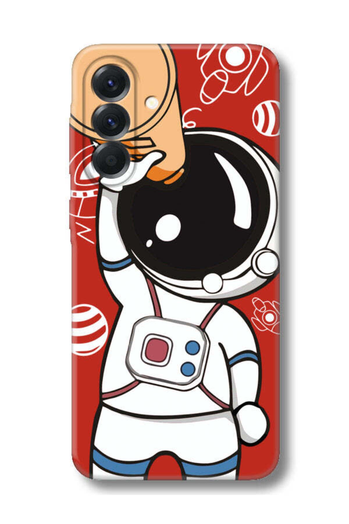 frondcase Samsung A26 Astronot Kırmızı Telefon Kılıfı