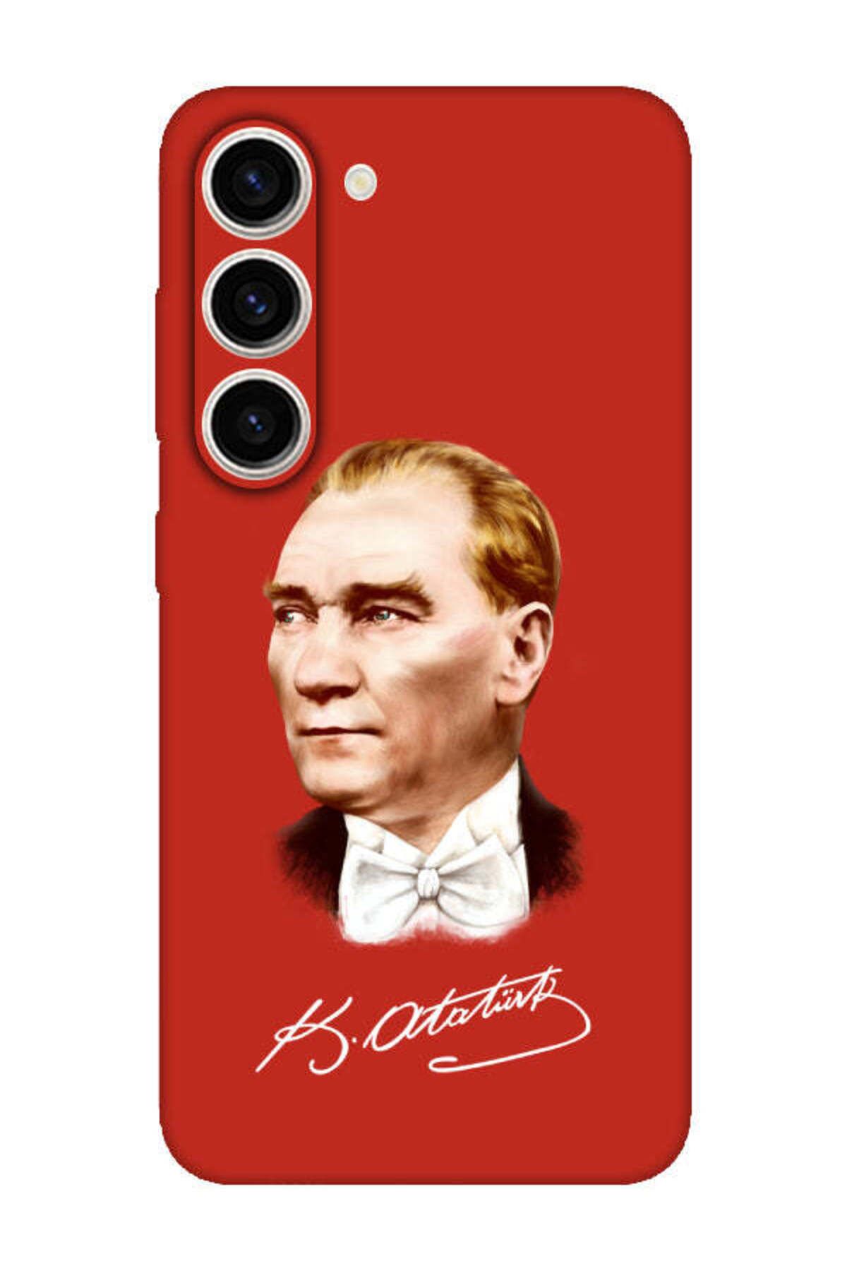 frondcase Samsung S23 Plus Atatürk İmzalı Kırmızı Telefon Kılıfı