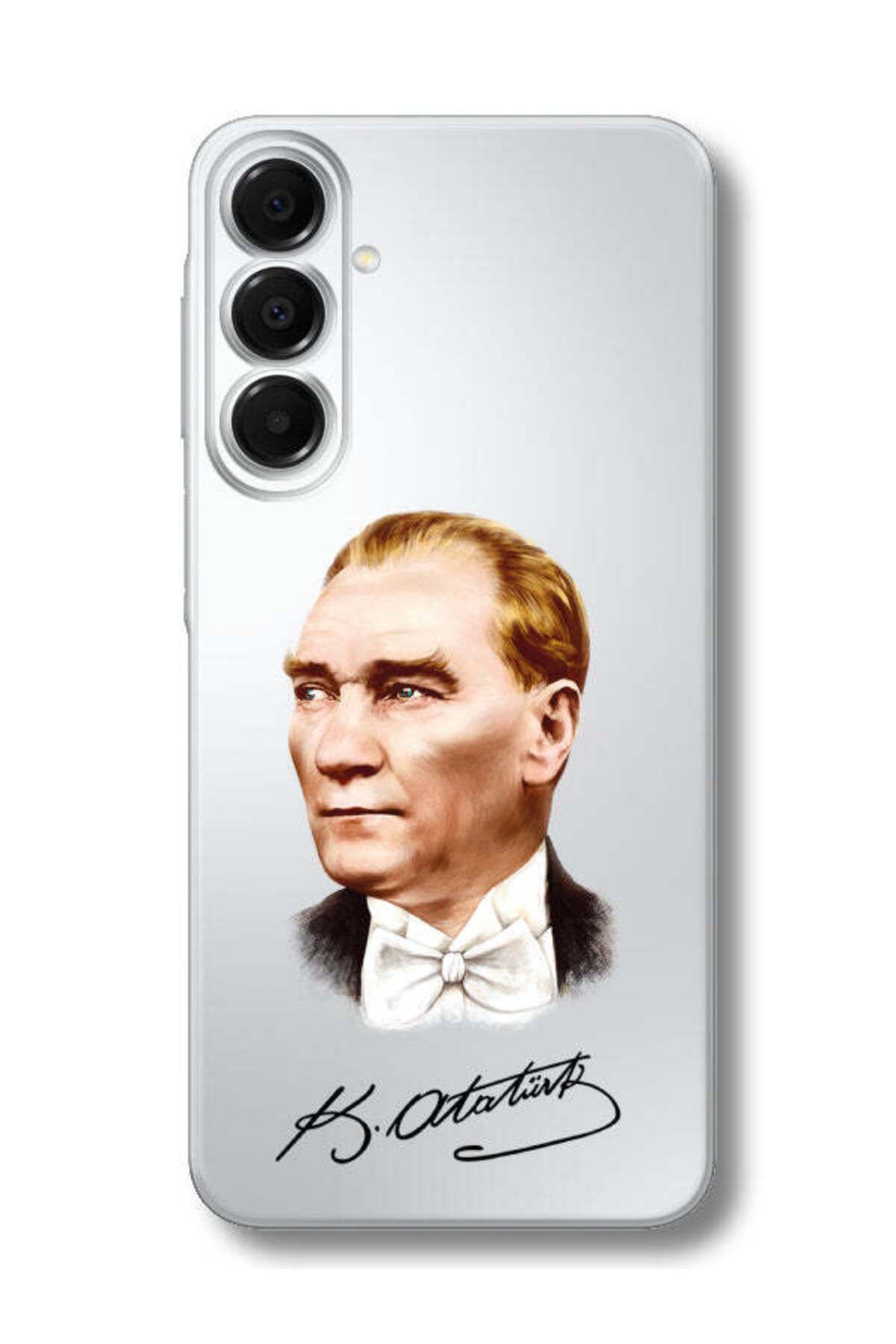 frondcase Samsung A05s Atatürk İmzalı Şeffaf Telefon Kılıfı