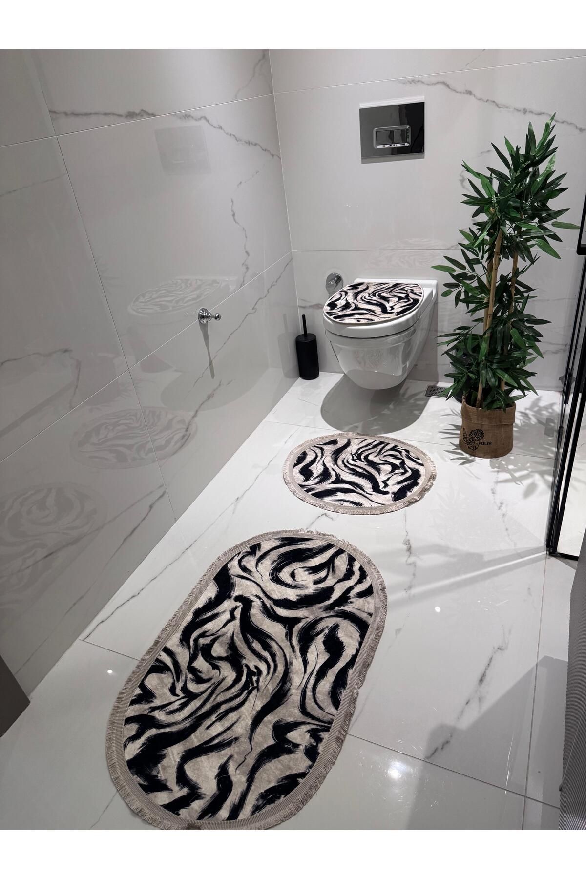 d'niss home touch of nature in your home D'NISS 3 Parça Banyo Paspası