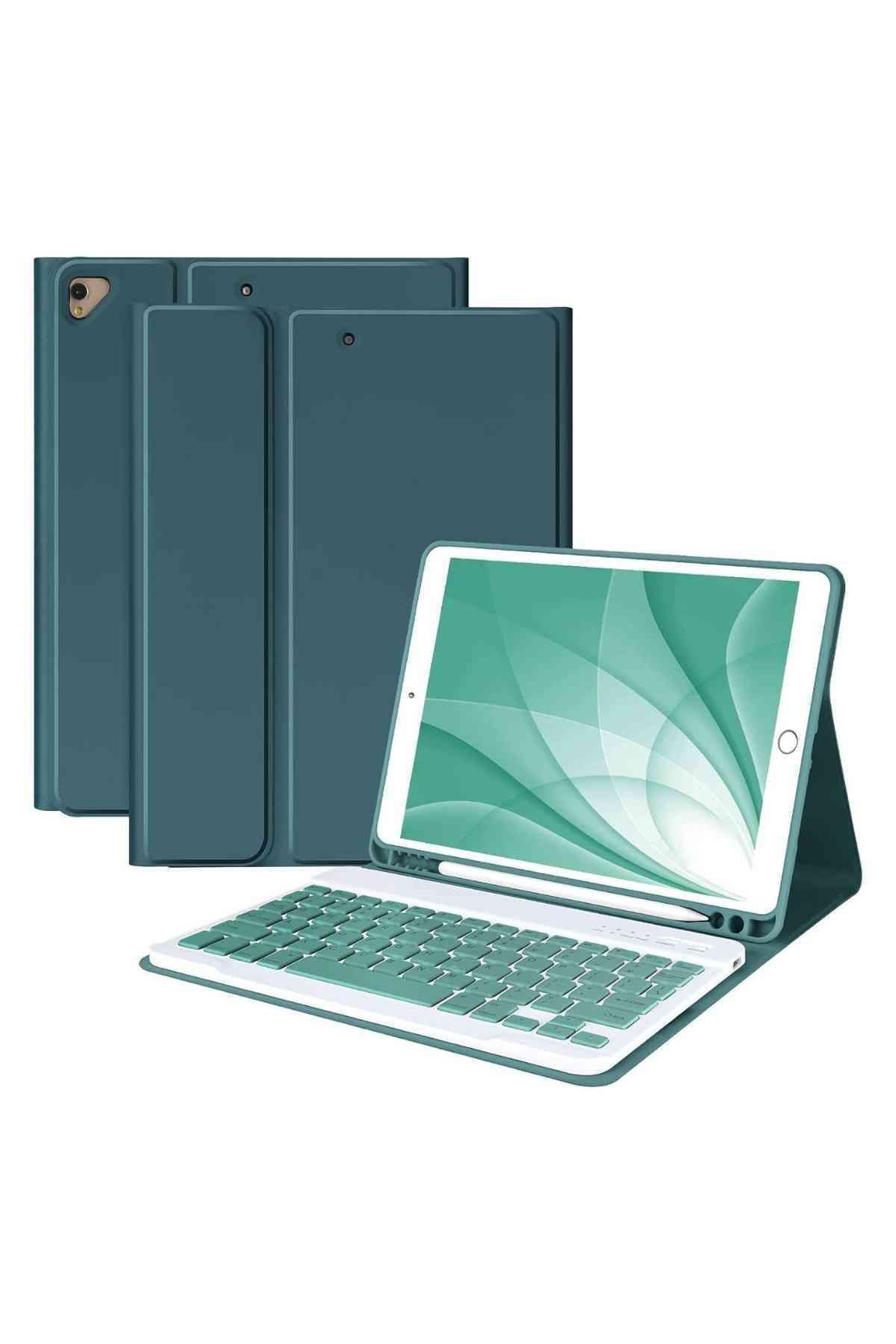 Fuchsia iPad 10.2 7/8/9 Nesil Uyumlu A2197, A2270, A2602 Klavyeli Tablet Kılıfı