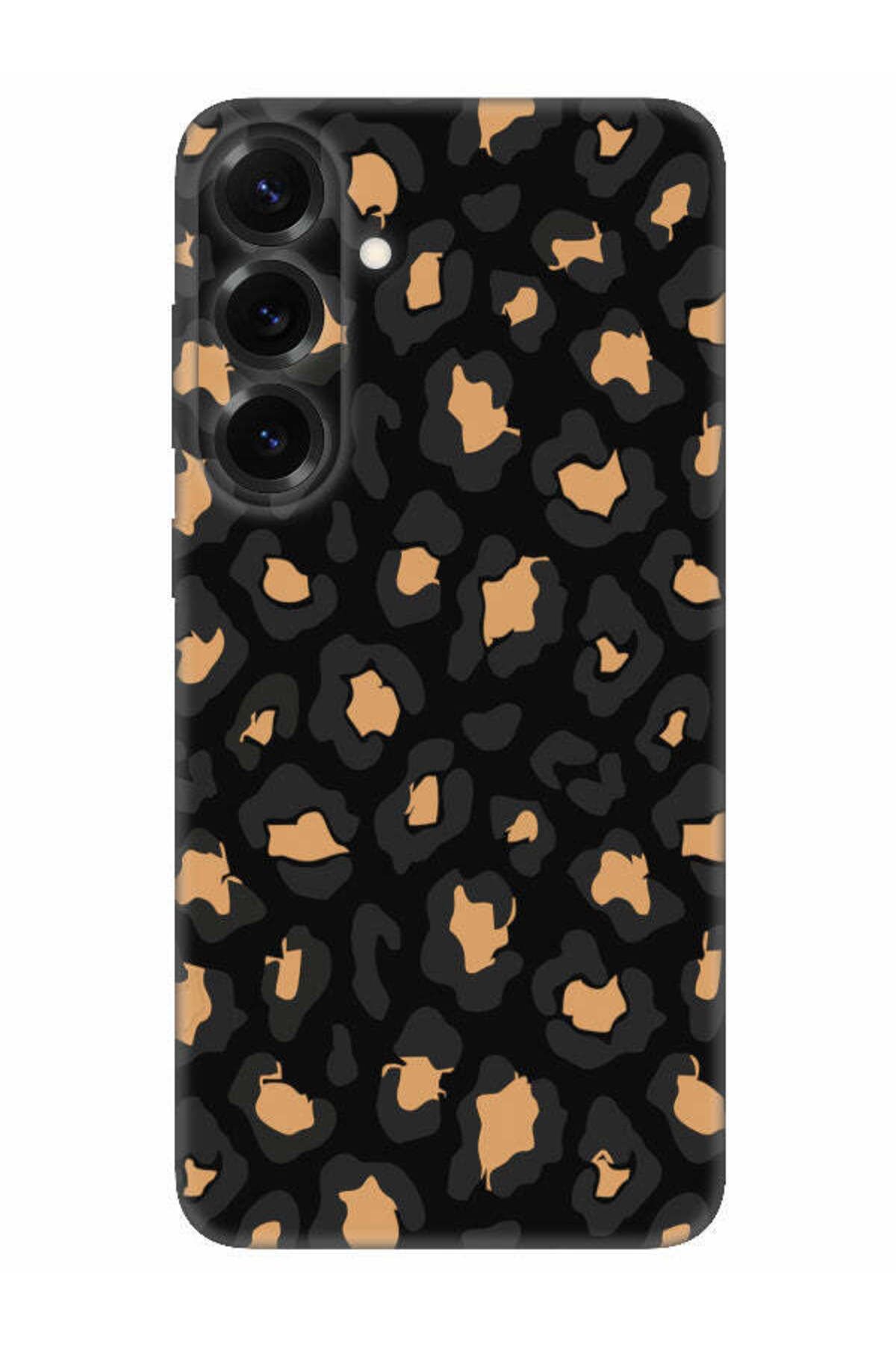 frondcase Samsung S25 Plus Leopar Desenli Siyah Telefon Kılıfı