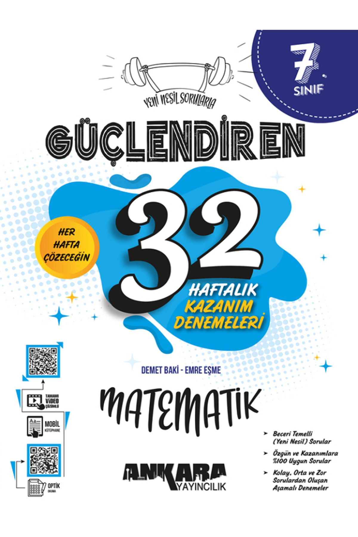 Evrensel İletişim Yayınları 7.Sınıf Ankara Güçlendiren Matematik 32 Haftalık Kazanım Denemeleri / Yeni Nesil Sorular / Video Çöz