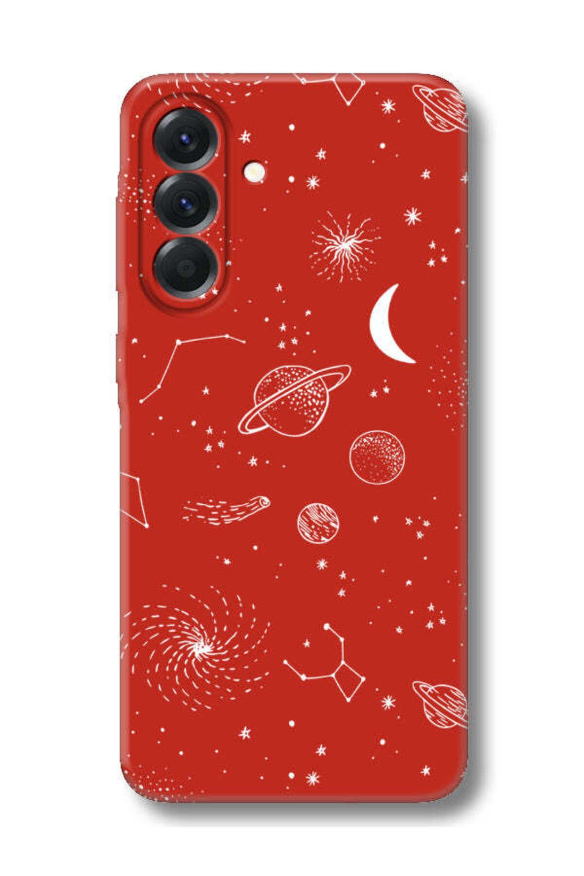 frondcase Samsung A26 Gezegenler Kırmızı Telefon Kılıfı