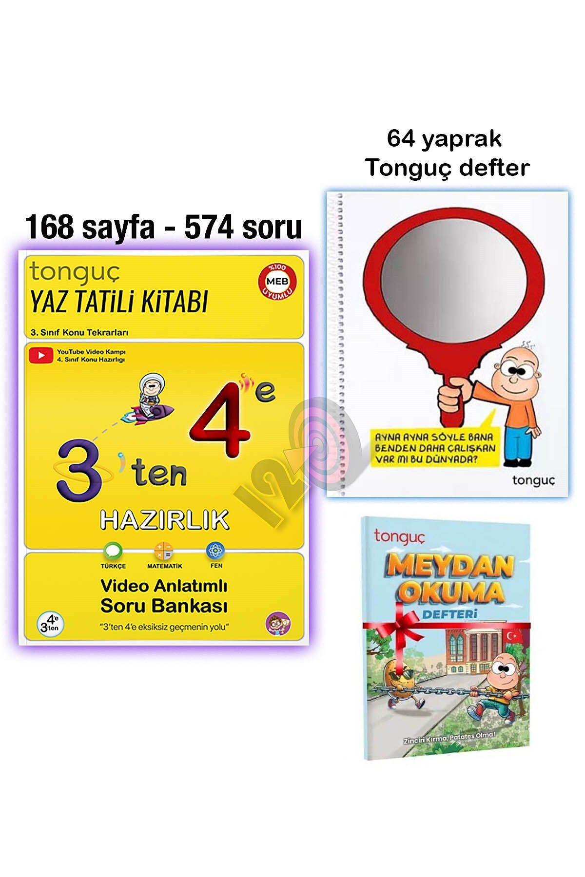 Tonguç Yayınları 3'ten 4'e Hazırlık Yaz Tatili Kitabı Meydan Okuma Tonguç Defter