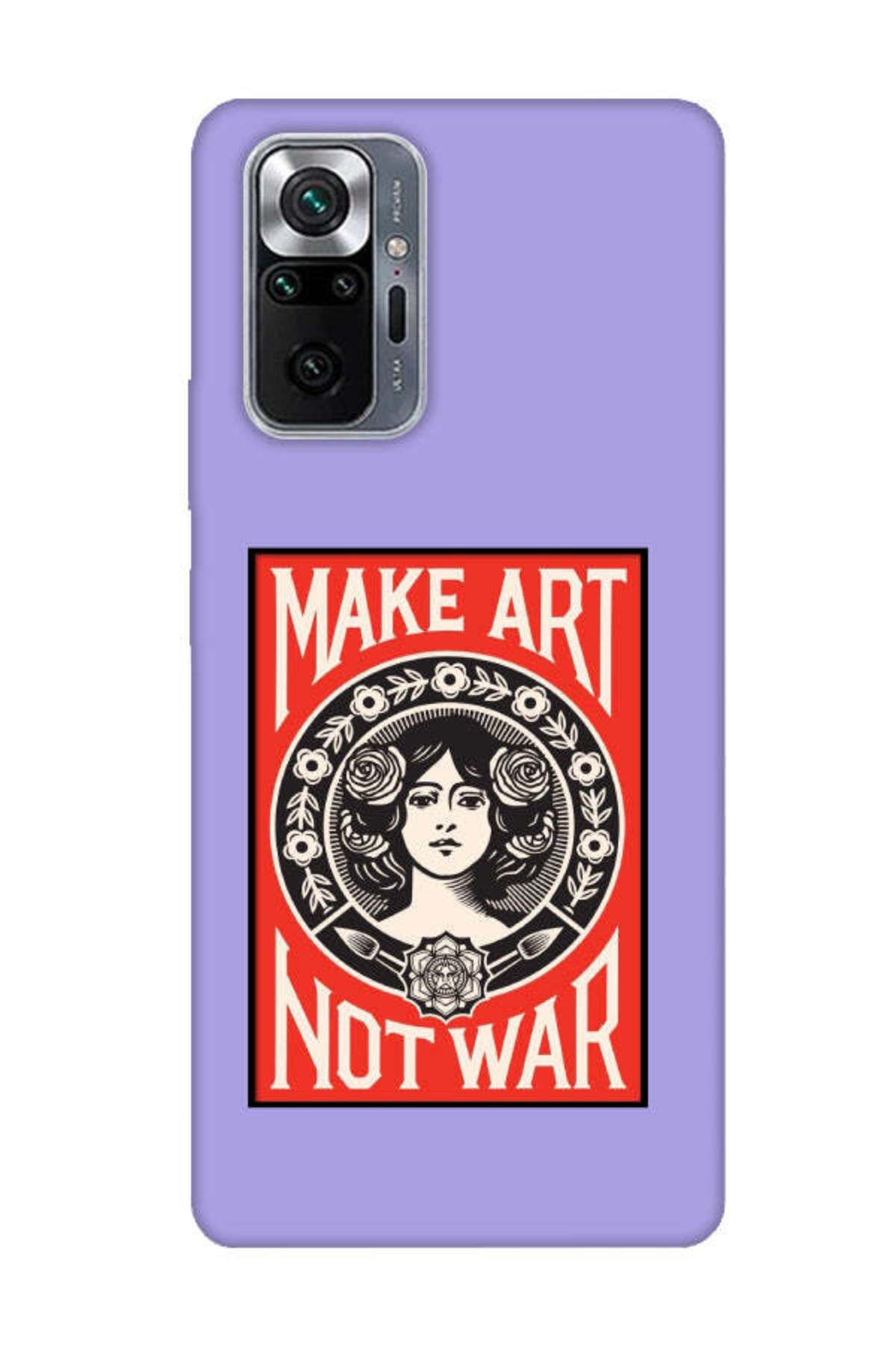 frondcase Redmi Note 10 Pro Make Art Not War Lila Telefon Kılıfı