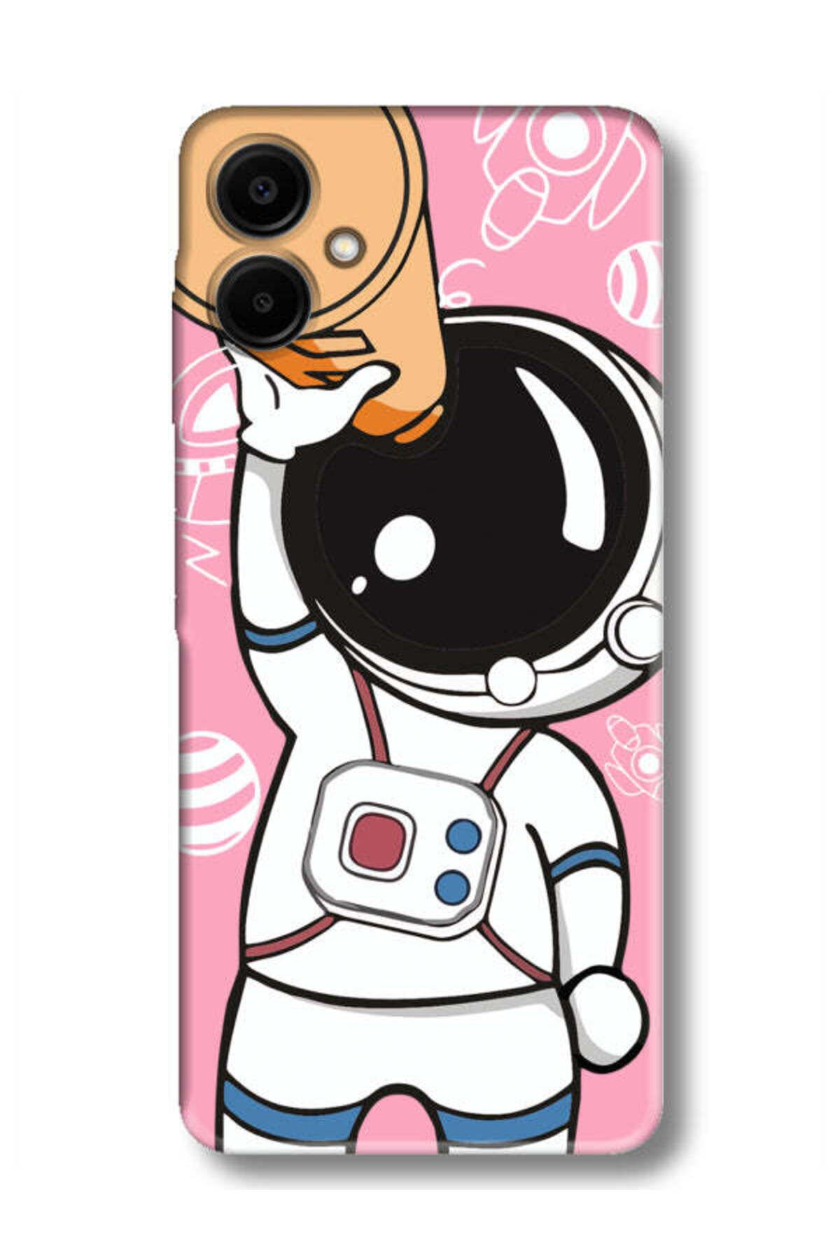 frondcase Samsung A06 Astronot Pembe Telefon Kılıfı