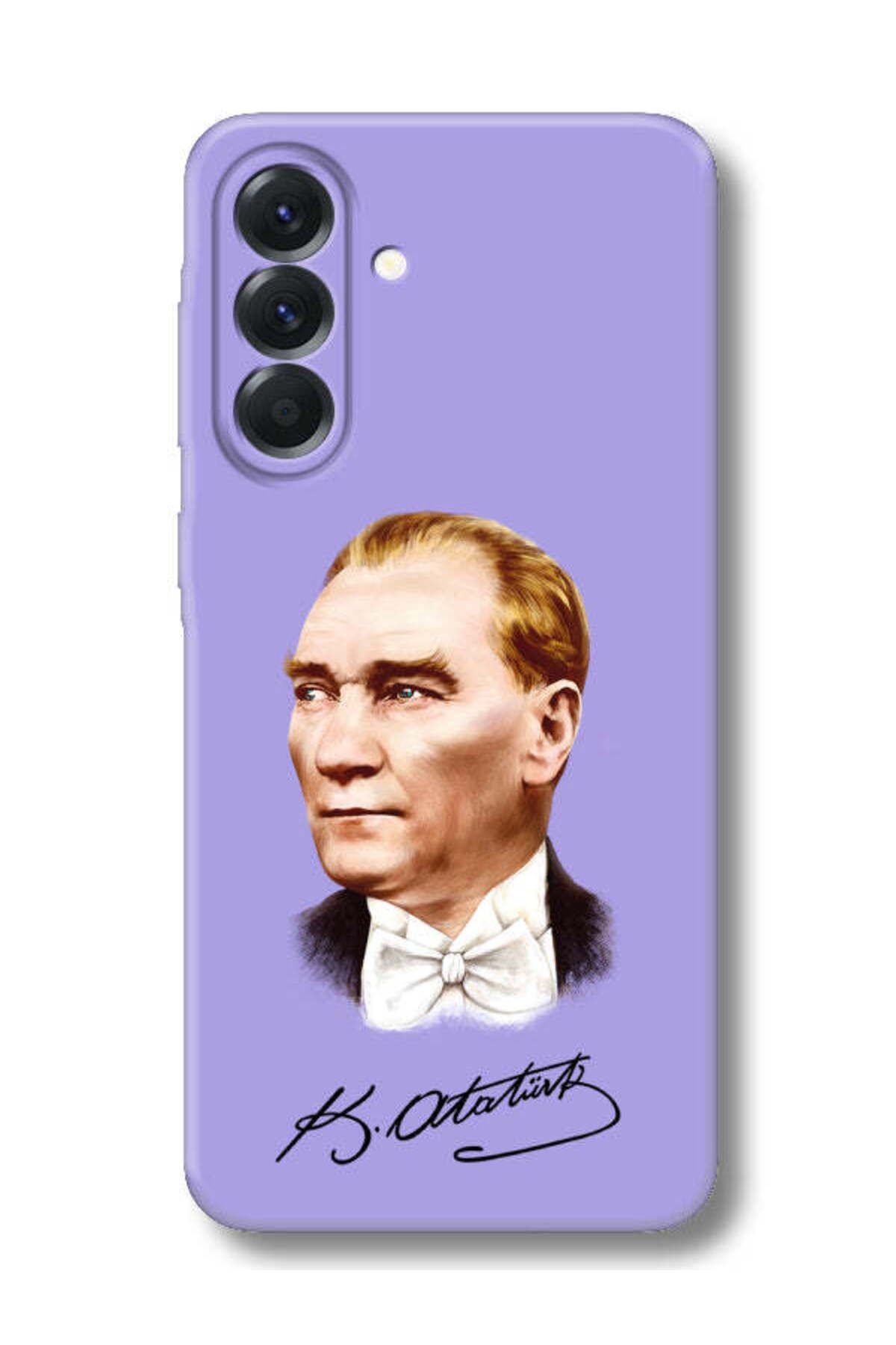 frondcase Samsung A56 Atatürk İmzalı Lila Telefon Kılıfı