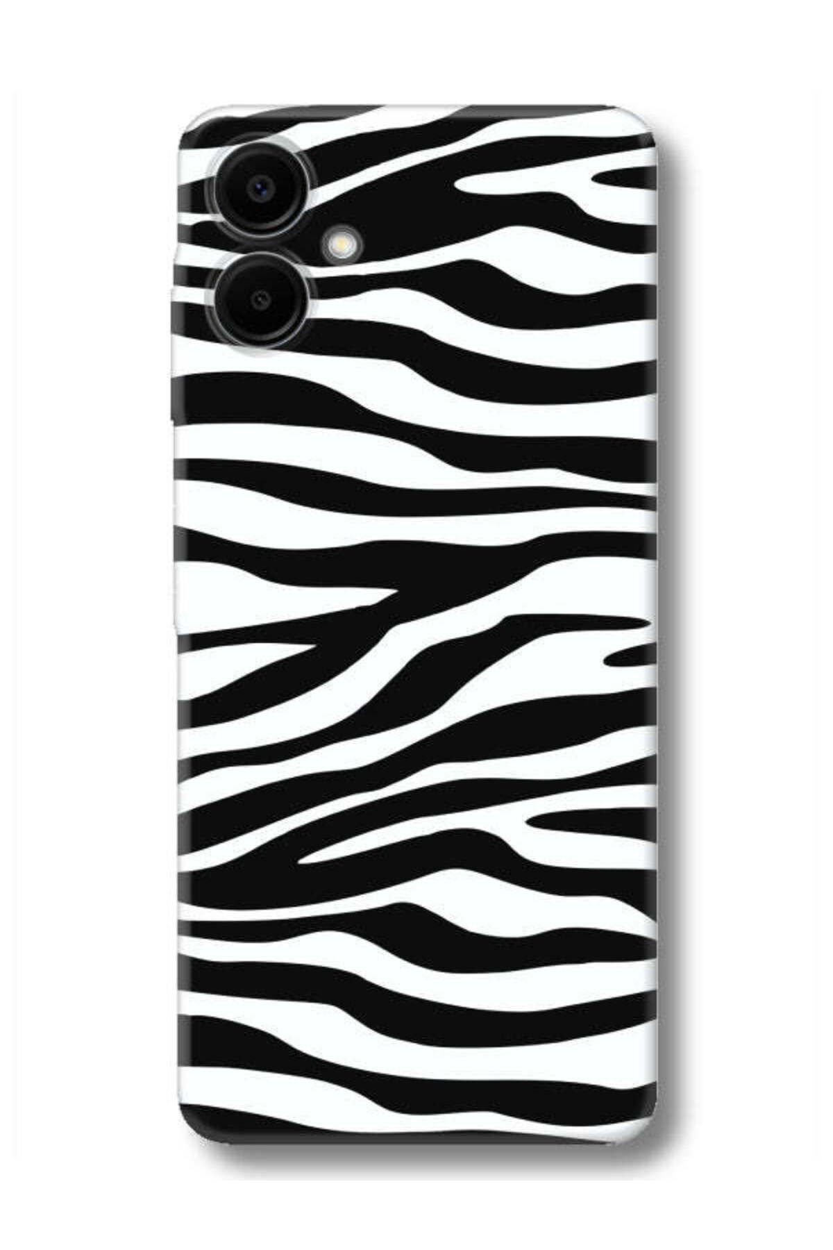 frondcase Samsung A06 Zebra Desenli Siyah Telefon Kılıfı