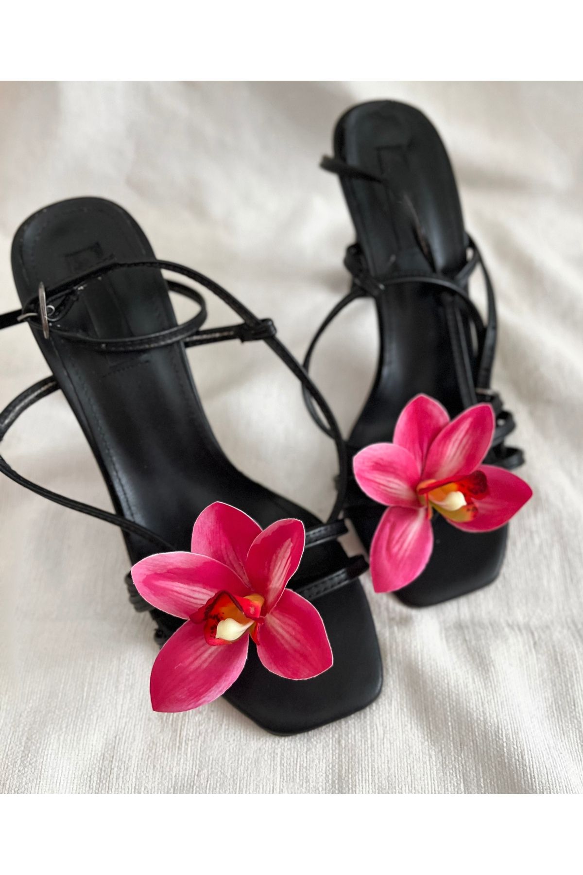 FloresDeCarnaval fuşya singapur orkide çıtçıtlı ayakkabı tokası
