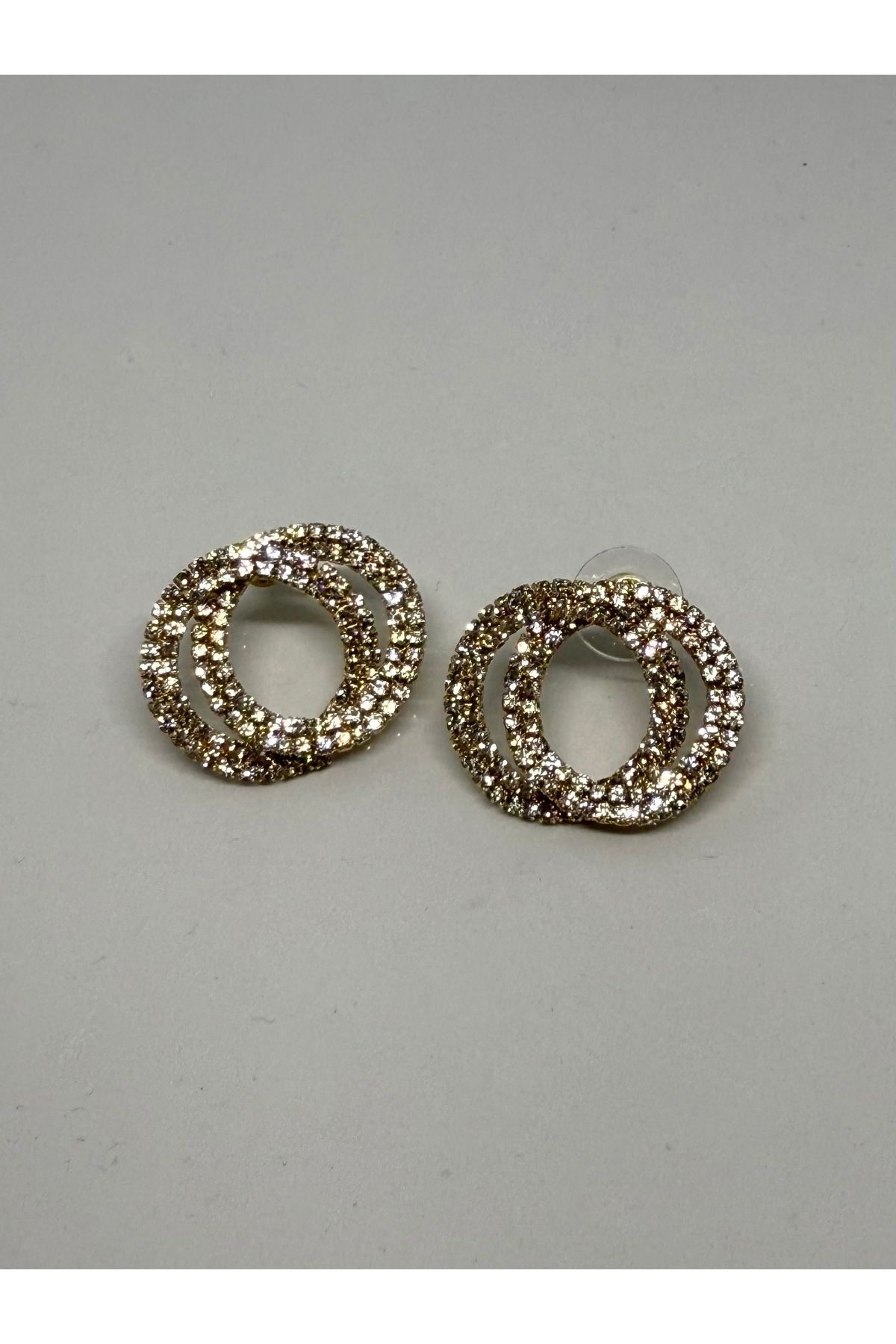 Gulsah's Store Zircon stone 925 gümüş girişli zirkon taşlı gold küpe