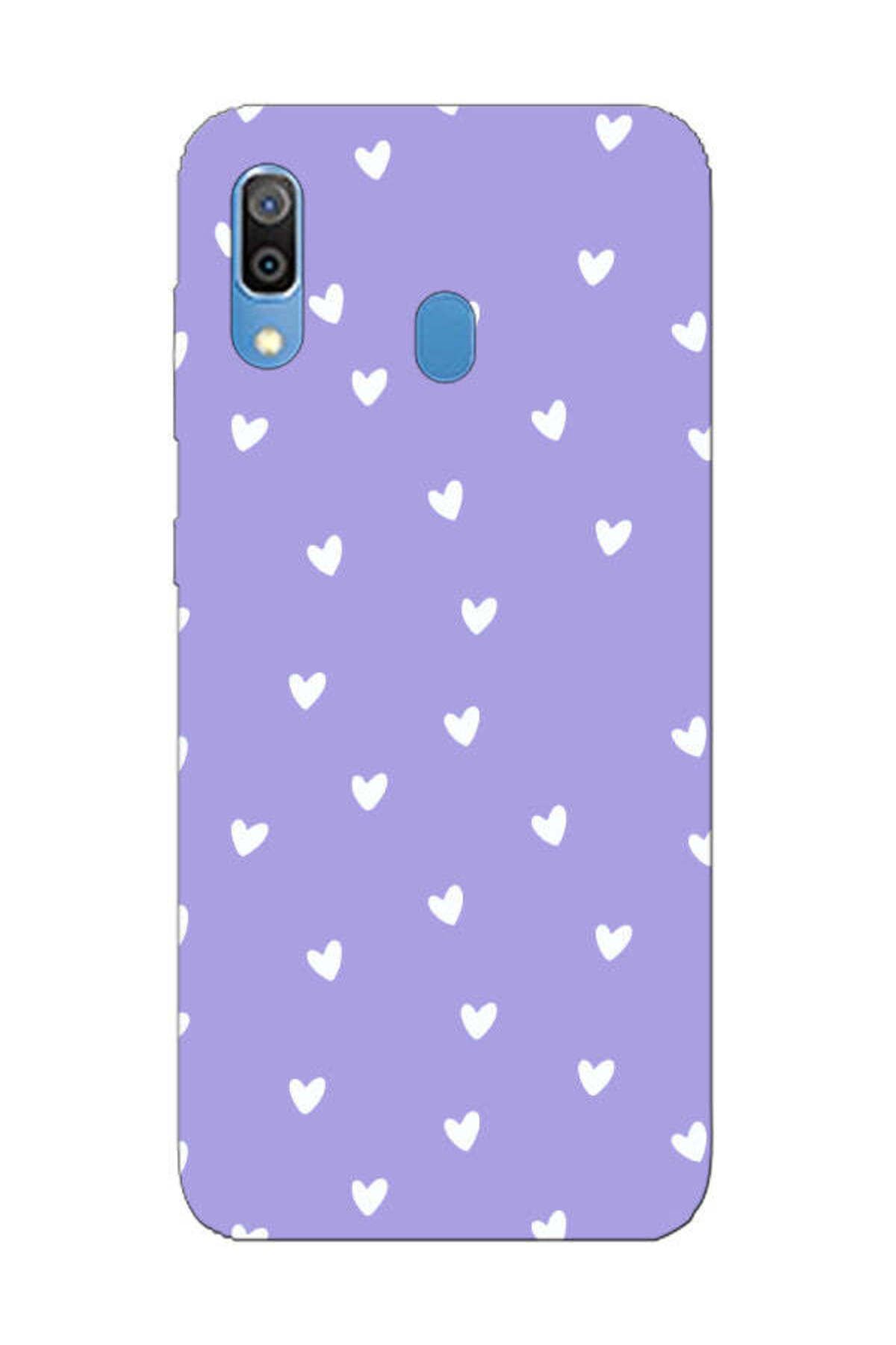 frondcase Samsung A30 Küçük Kalpler Lila Telefon Kılıfı