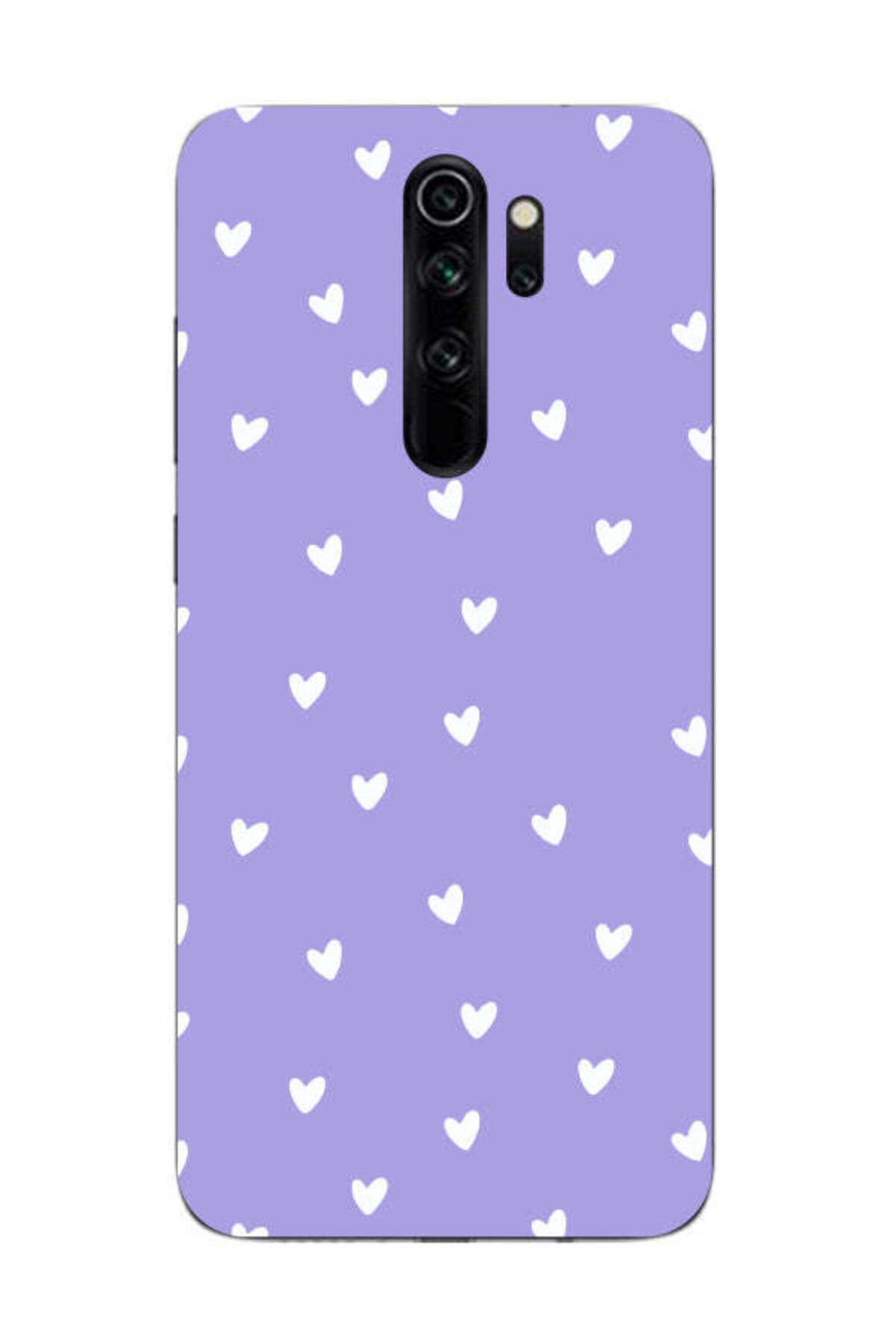 frondcase Redmi Note 8 Pro Küçük Kalpler Lila Telefon Kılıfı