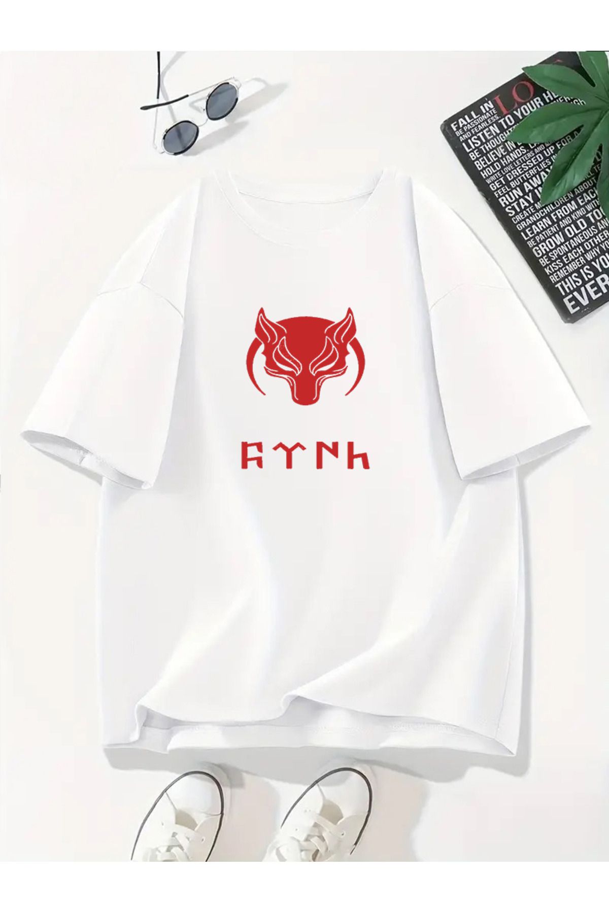 MODA Unisex Oversize Kalıp AYNH Baskılı T-Shirt