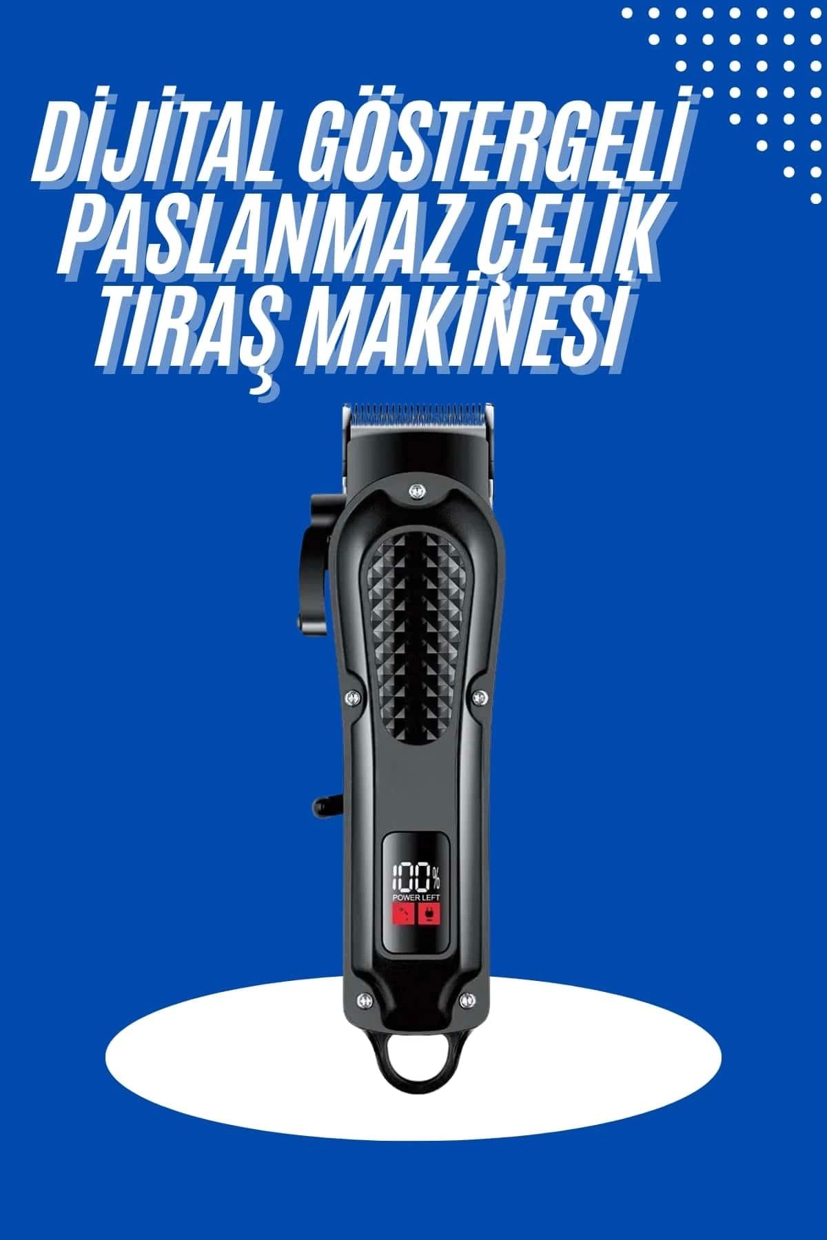 ÖYKÜ VE YİĞİT Profesyonel Saç Kesme Aleti Dijital Saç Sakal Tıraş Makinesi Uzun Ömürlü