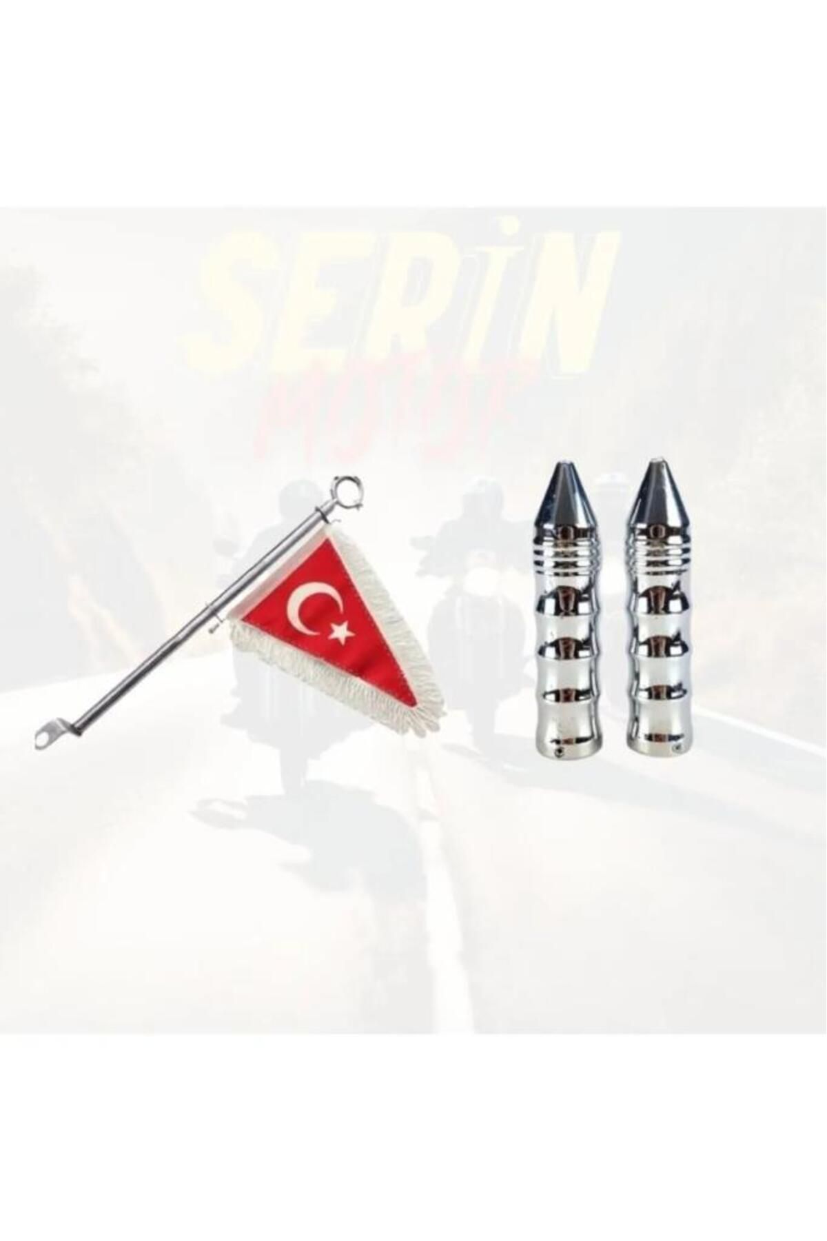 GMS CG Cup Scooter Motosiklet Nikel 4 Parmak Elcik Takımı+Makam Bayrağı Seti
