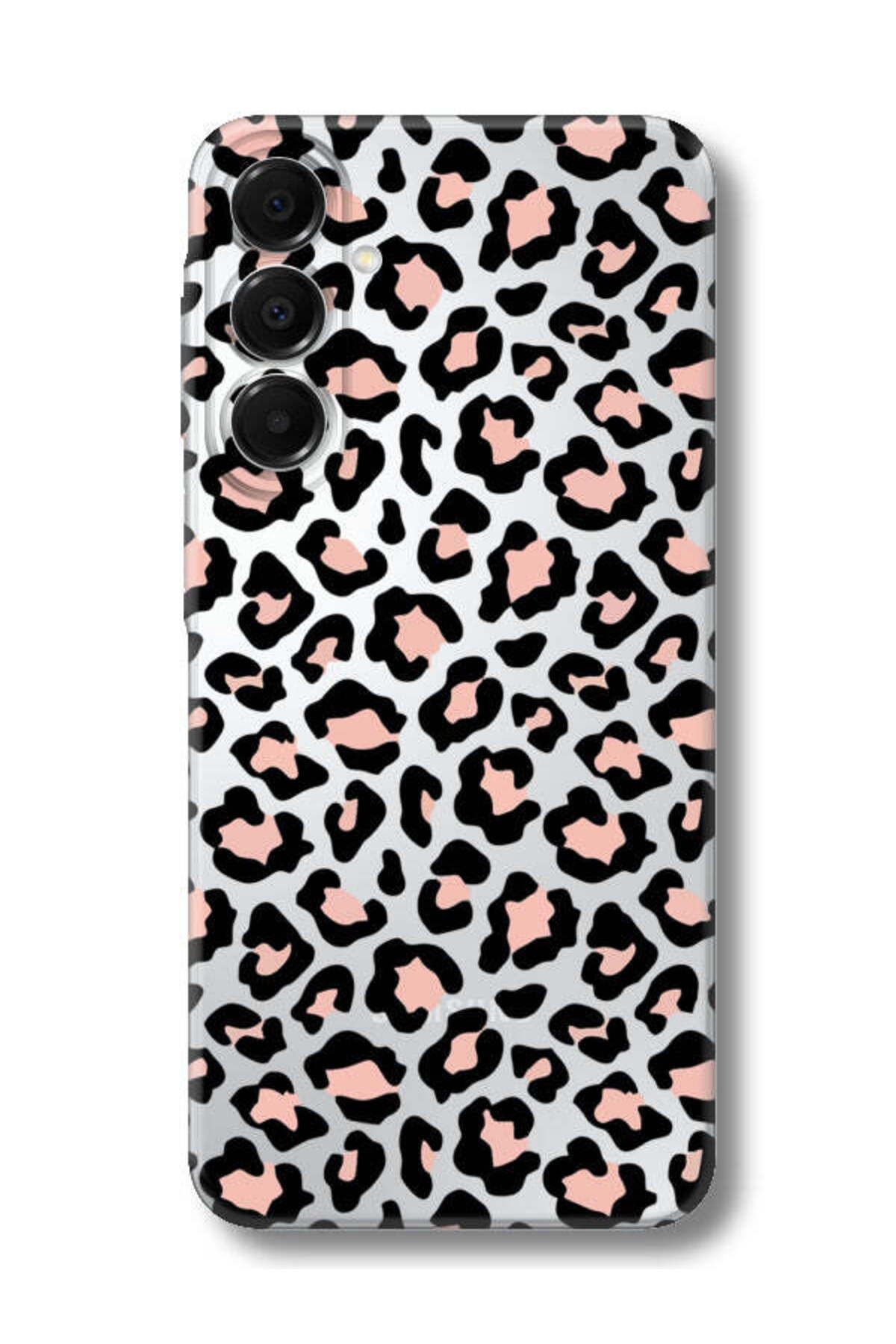 frondcase Samsung A05s Leopar Desenli Şeffaf Telefon Kılıfı