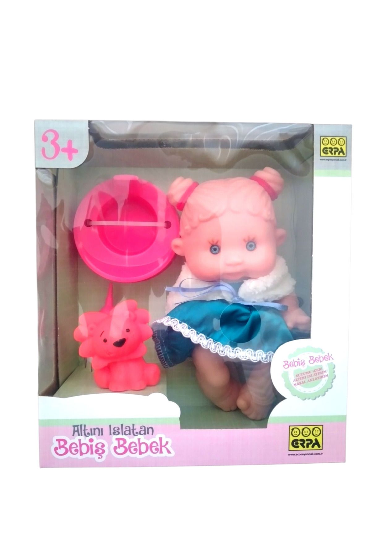 Toys altını ıslatan küçük köpek ve eşek masalını anlatan bebiş bebek