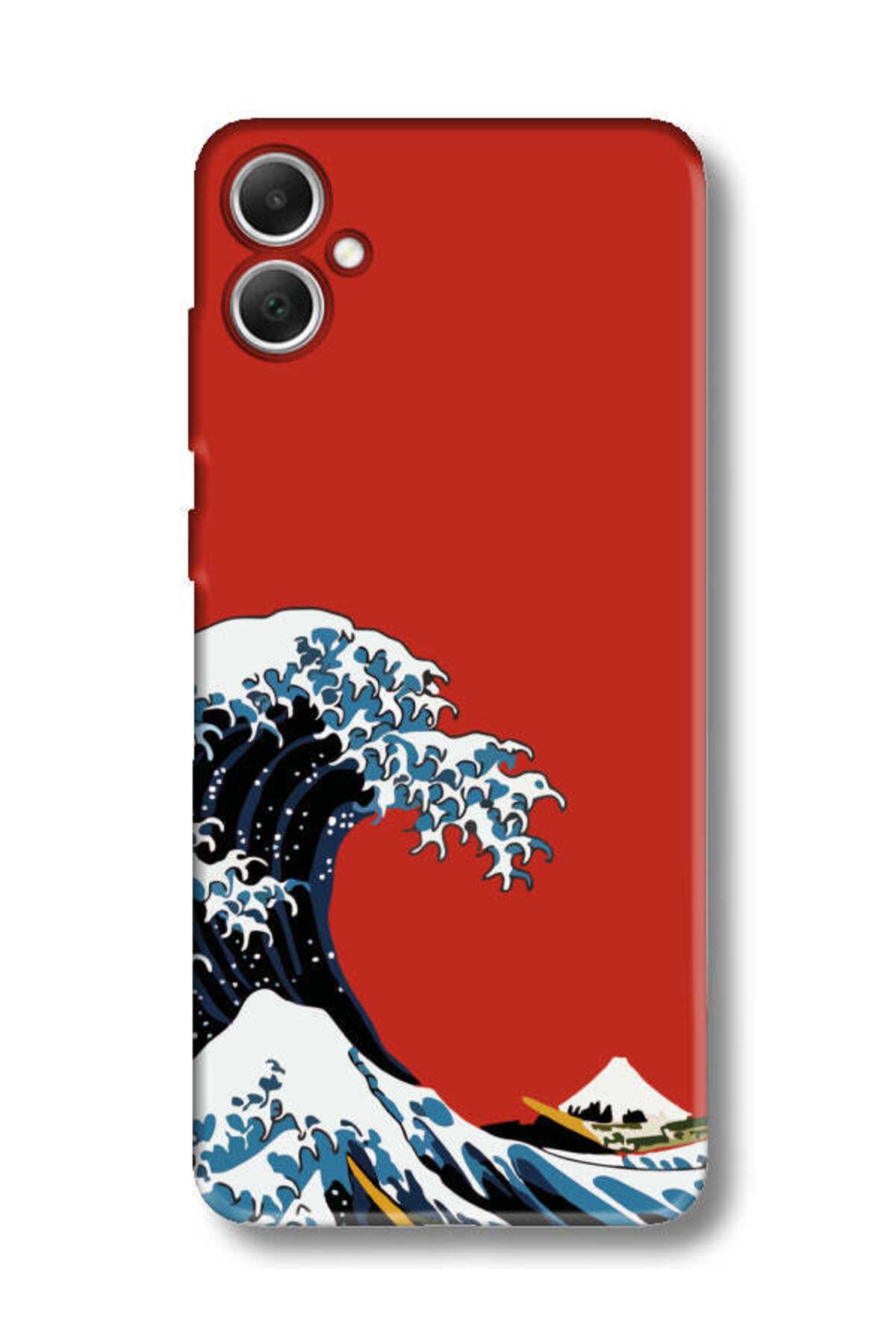 frondcase Samsung A05 Kanagawa Kırmızı Telefon Kılıfı