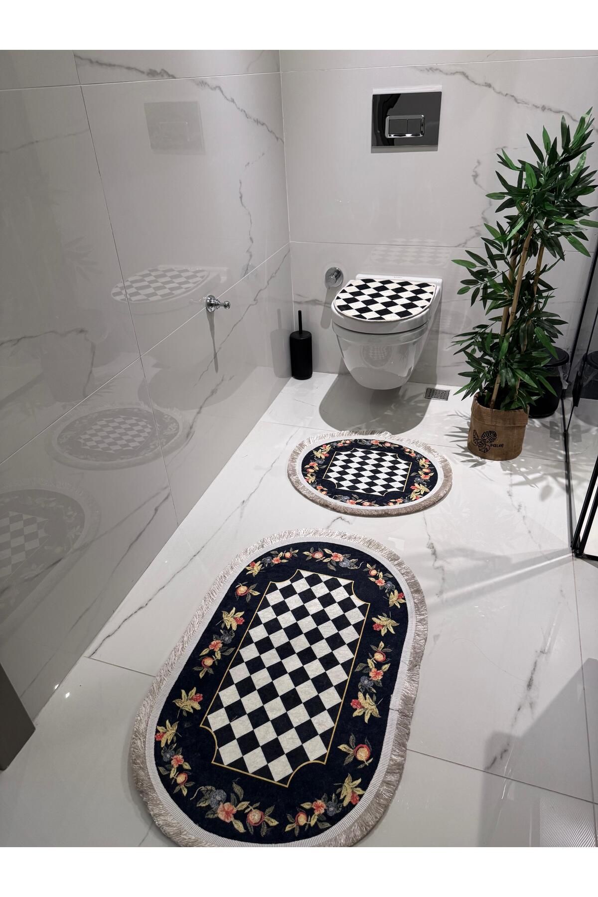 d'niss home touch of nature in your home D'NISS 3 Parça Banyo Paspası