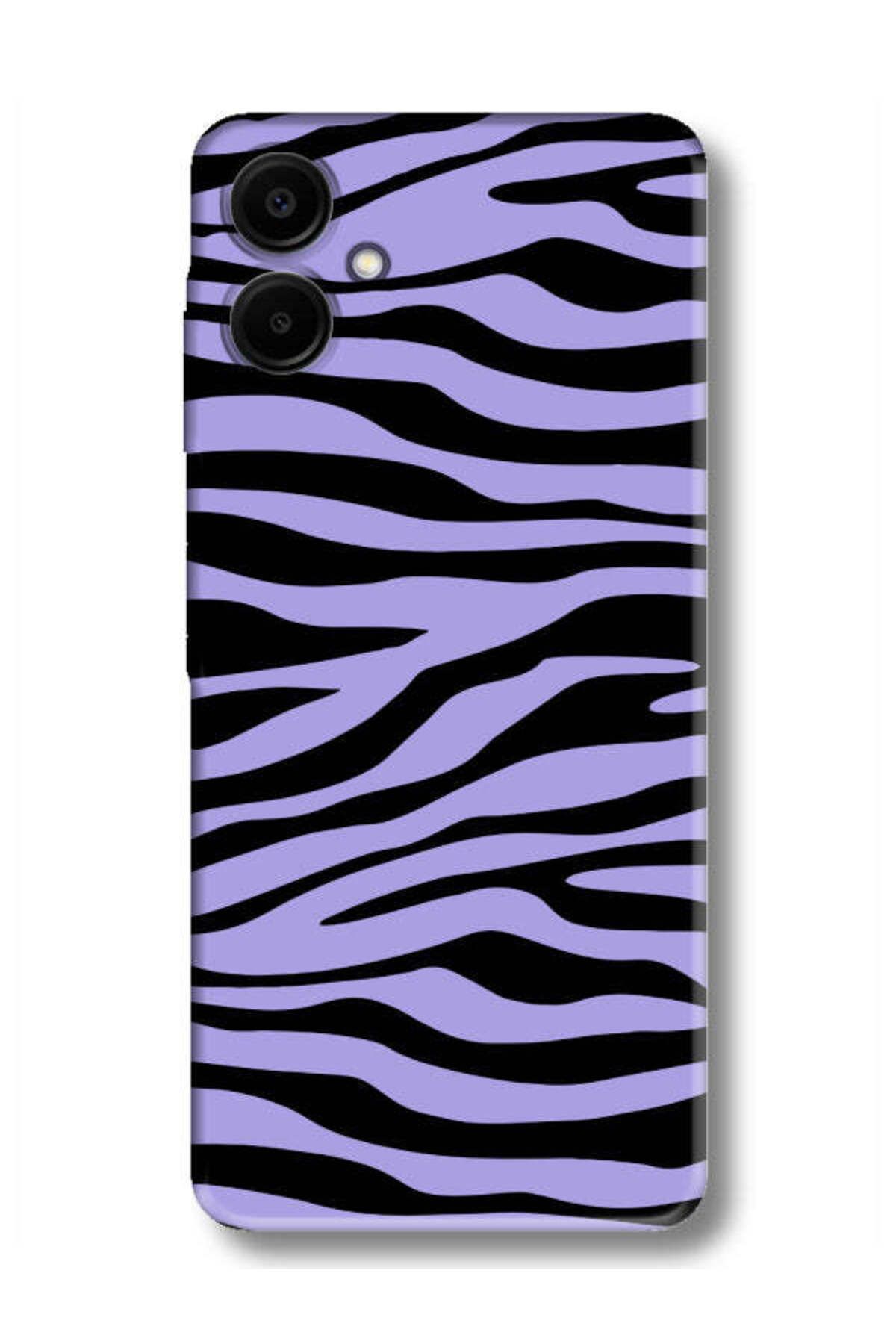 frondcase Samsung A06 Zebra Desenli Lila Telefon Kılıfı