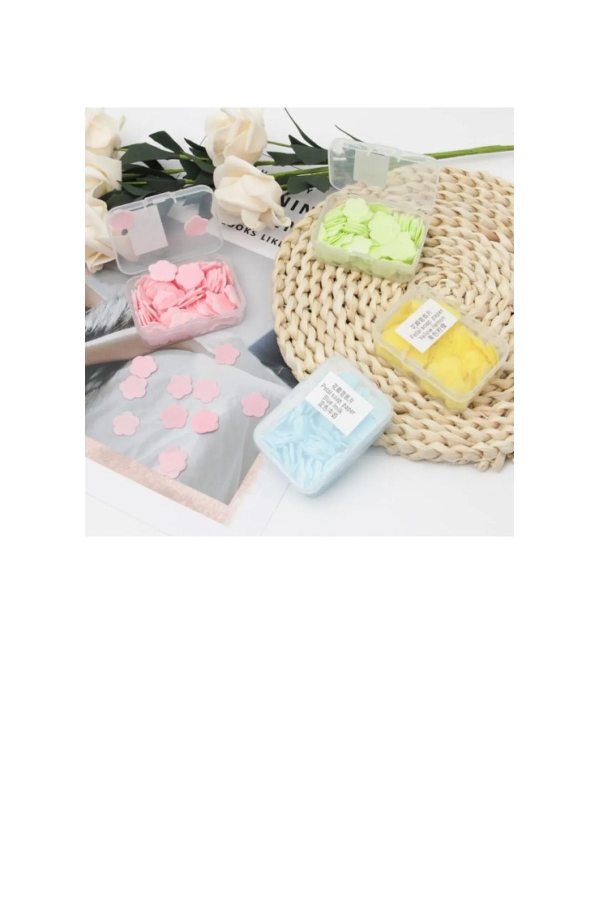 Hanedanev-Magic Soap Mini Flower Pattern Portable Practical Cleaning Water Foaming Practical Soap 6
