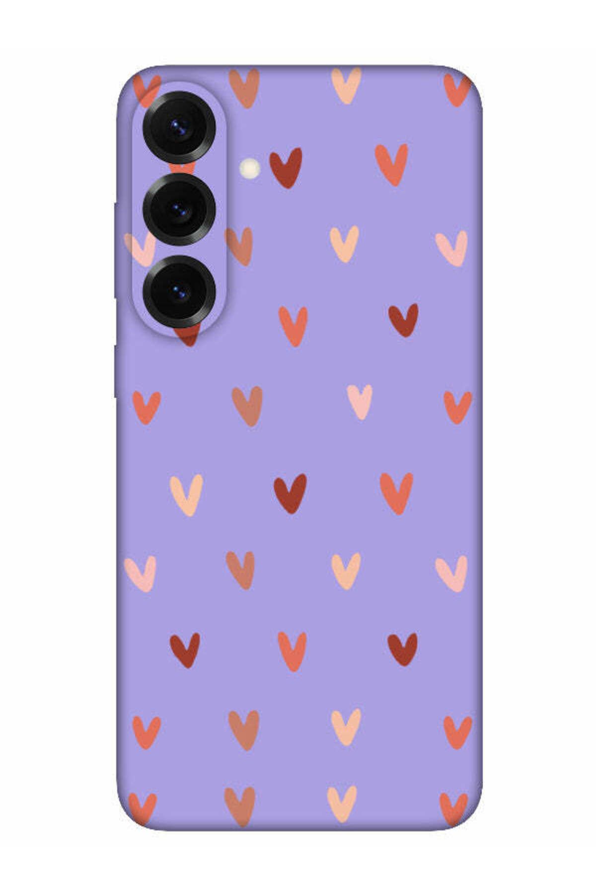 frondcase Samsung S25 Plus Kalp Desenli Lila Telefon Kılıfı