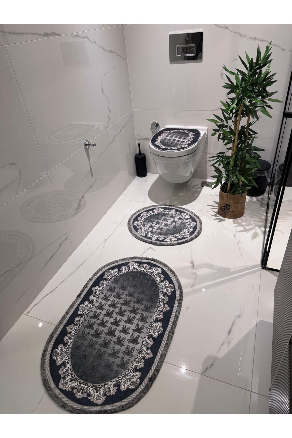 d'niss home touch of nature in your home D'NISS 3 Parça Banyo Paspası