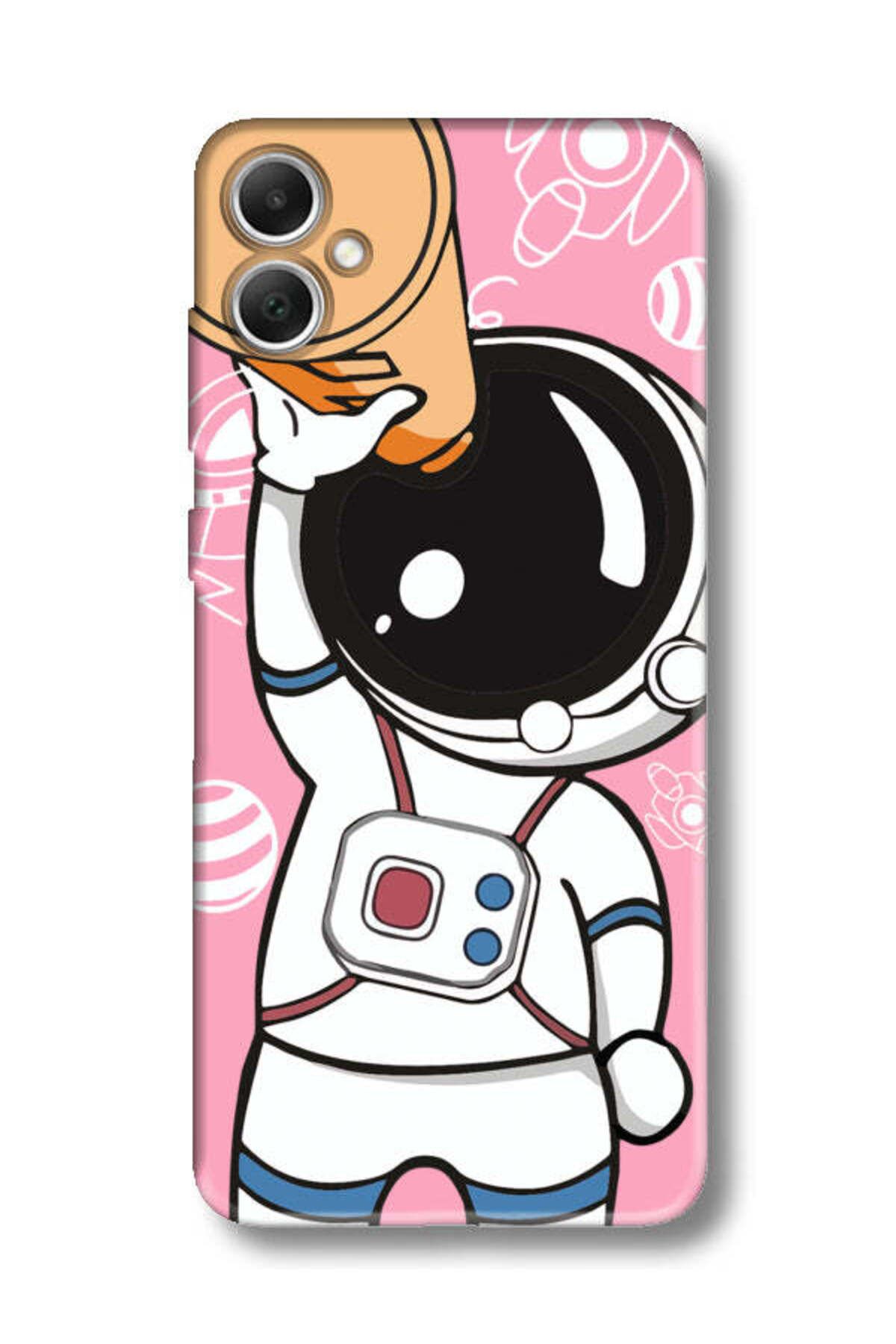 frondcase Samsung A05 Astronot Pembe Telefon Kılıfı