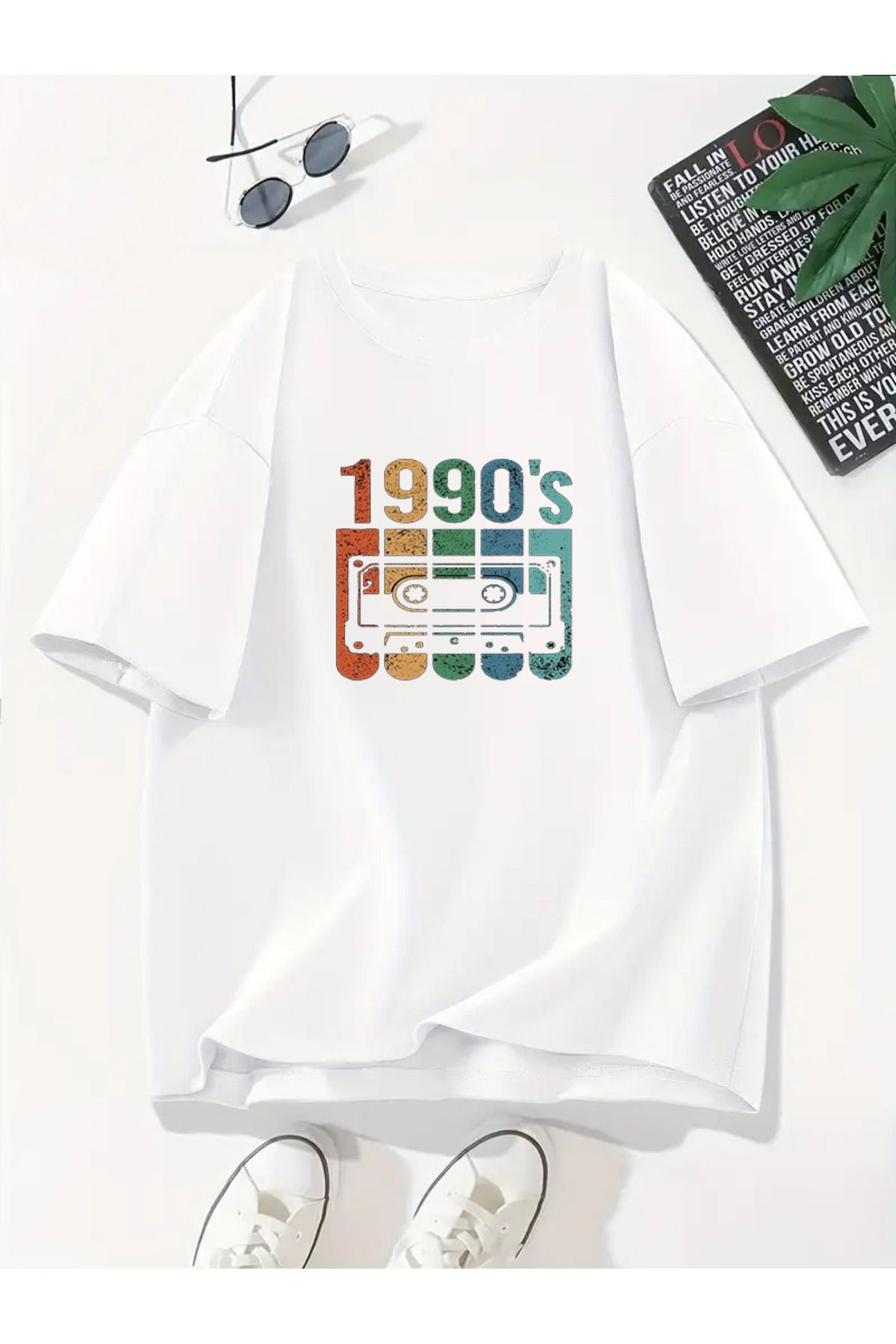 MODA Unisex Oversize Kalıp 90's Baskılı T-Shirt