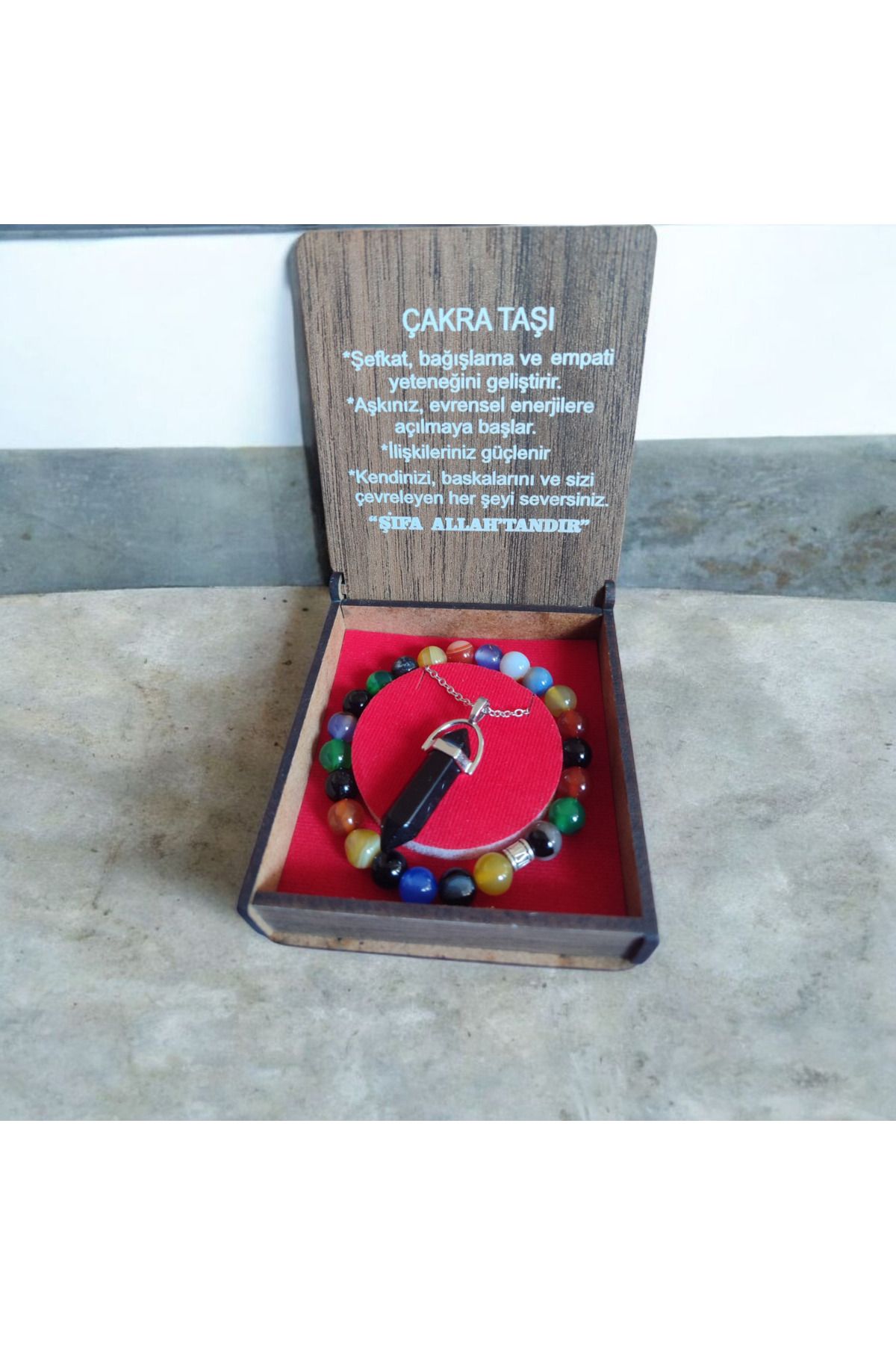 Markasız ucuz ÇAKRA TAŞI KOLYE BİLEKLİK SETİ