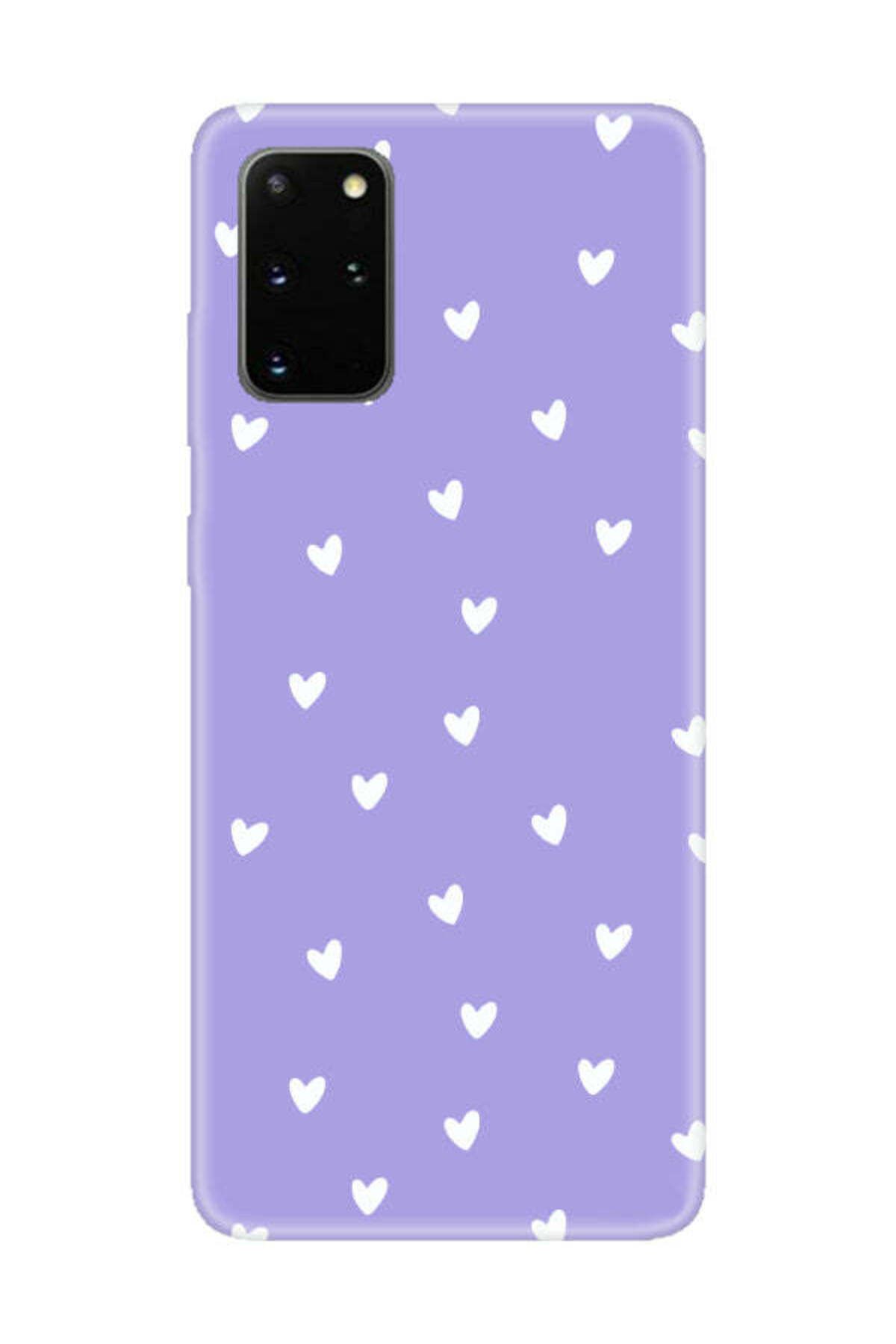frondcase Samsung S20 Plus Küçük Kalpler Lila Telefon Kılıfı