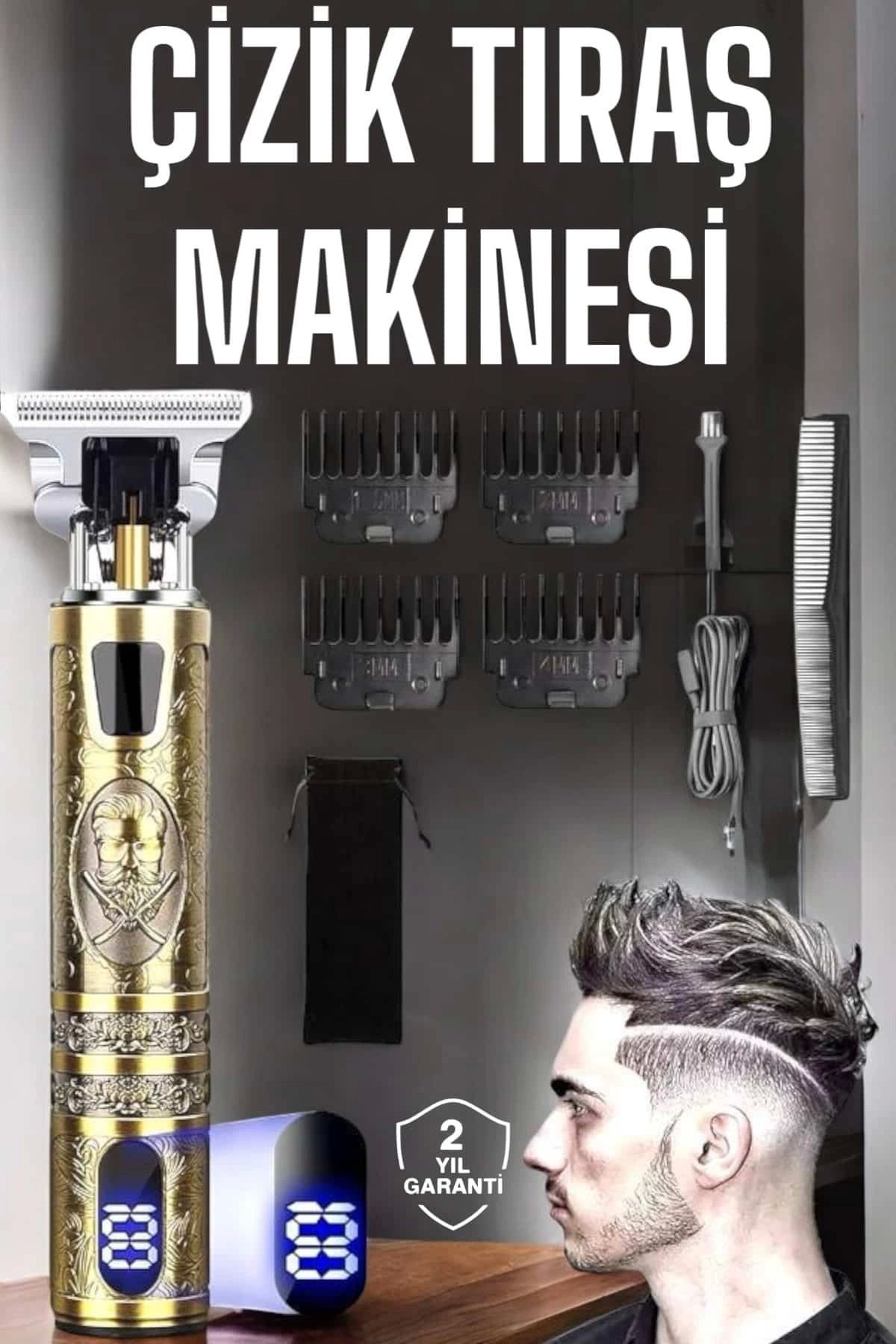 ÖYKÜ VE YİĞİT Çizik Tıraş Makinesi Şarjlı Paslanmaz Çelik Bıçaklı Uzun Ömürlü