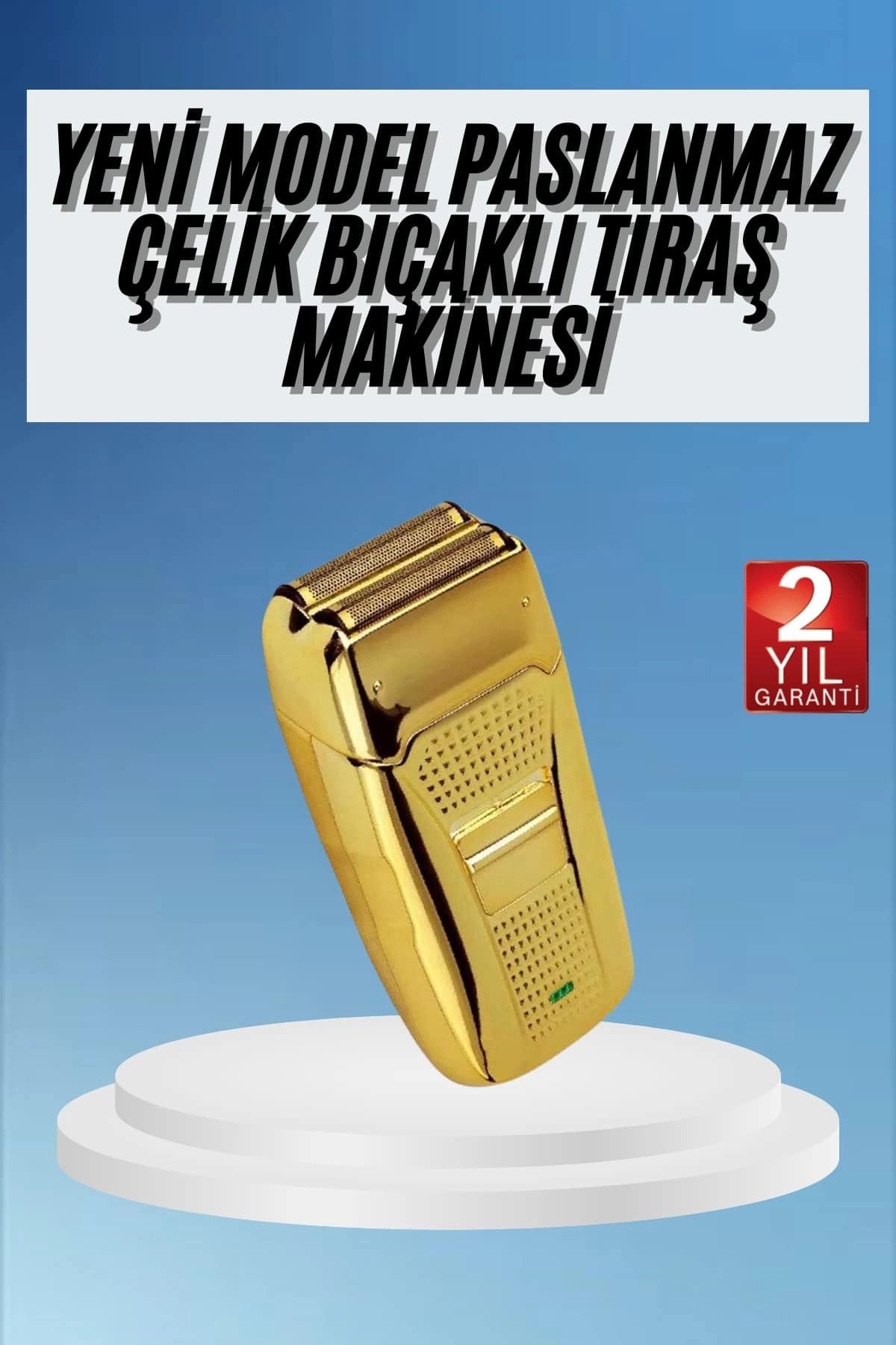 MT29 GİYİM Sakal Kesme Tıraş Makinesi Paslanmaz Çelik Gold Şarjlı