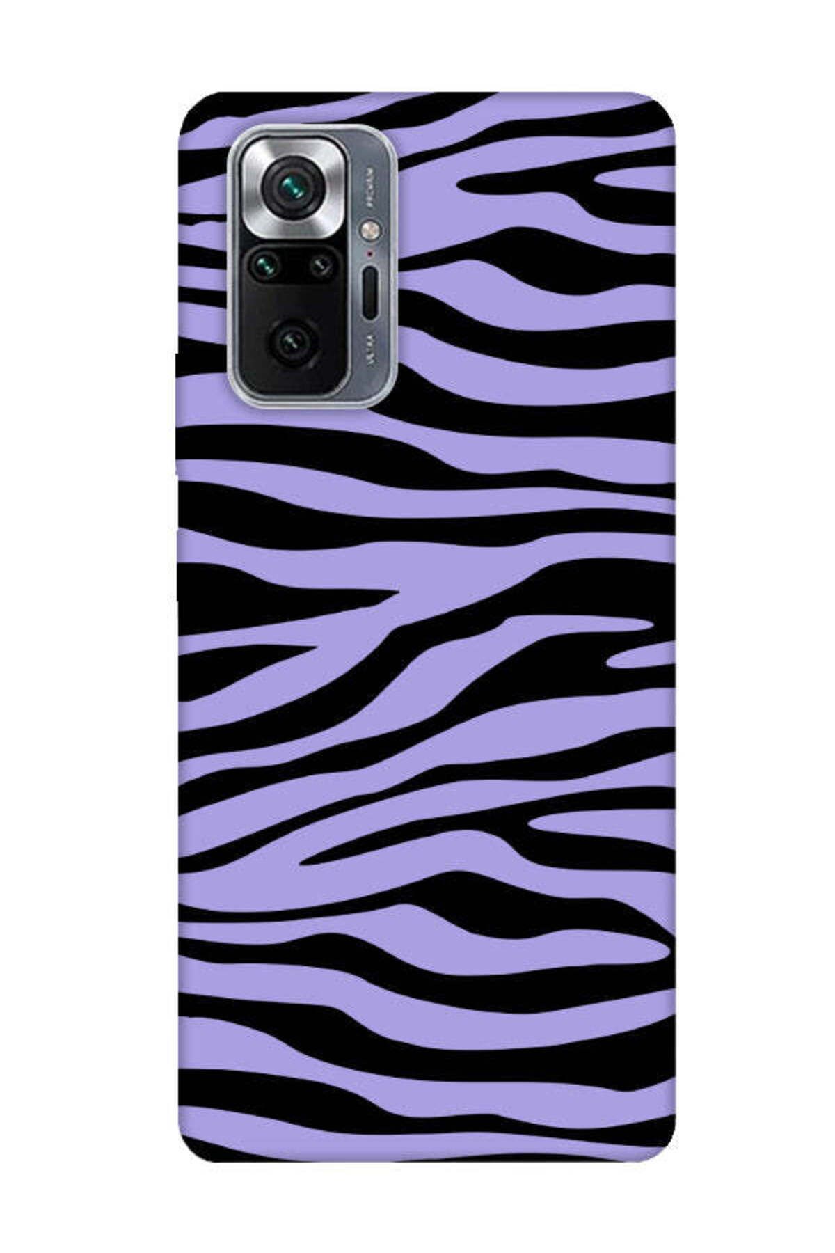 frondcase Redmi Note 10 Pro Zebra Desenli Lila Telefon Kılıfı