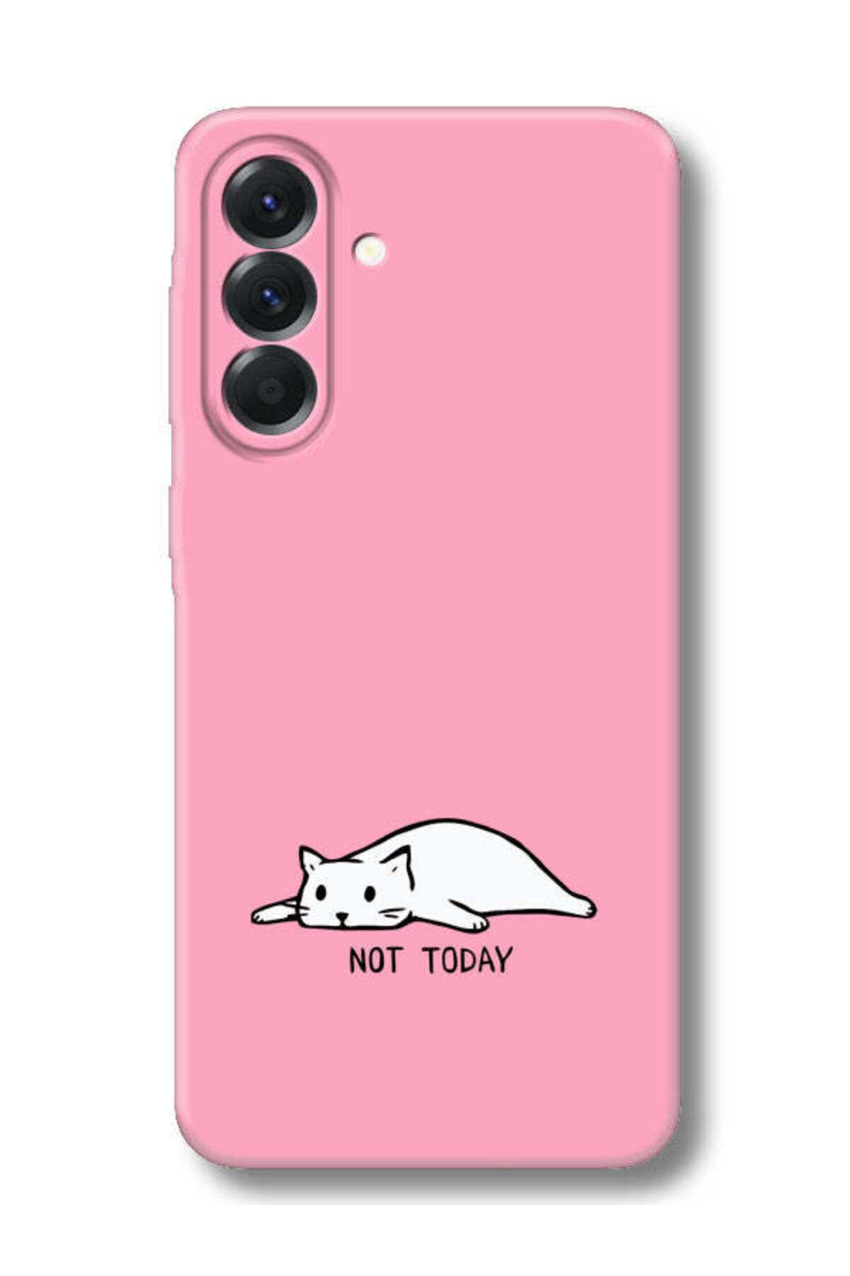 frondcase Samsung A26 Not Today Kedi Pembe Telefon Kılıfı