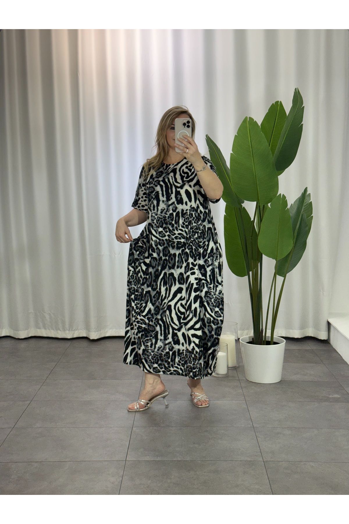 FUNDA Perla Leopar Desenli Elbise