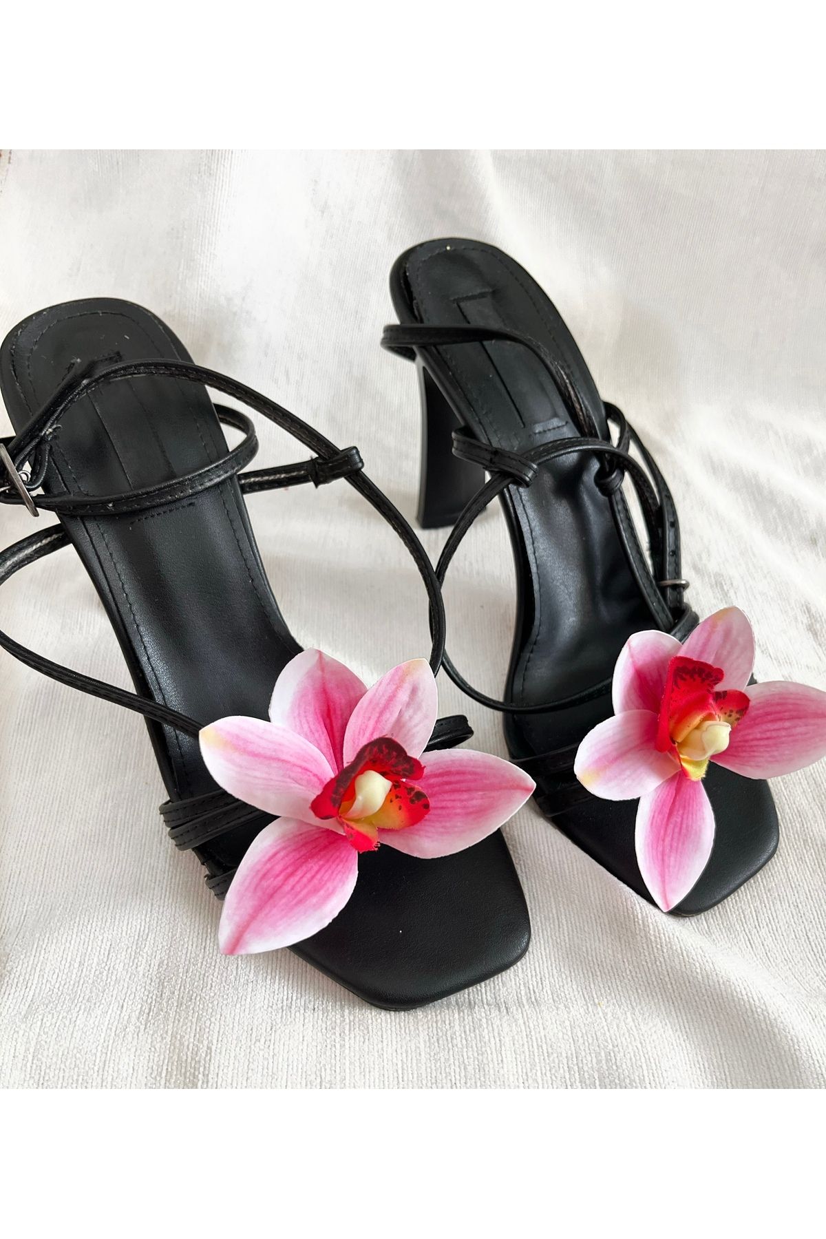 FloresDeCarnaval singapur orkide çıtçıtlı ayakkabı tokası