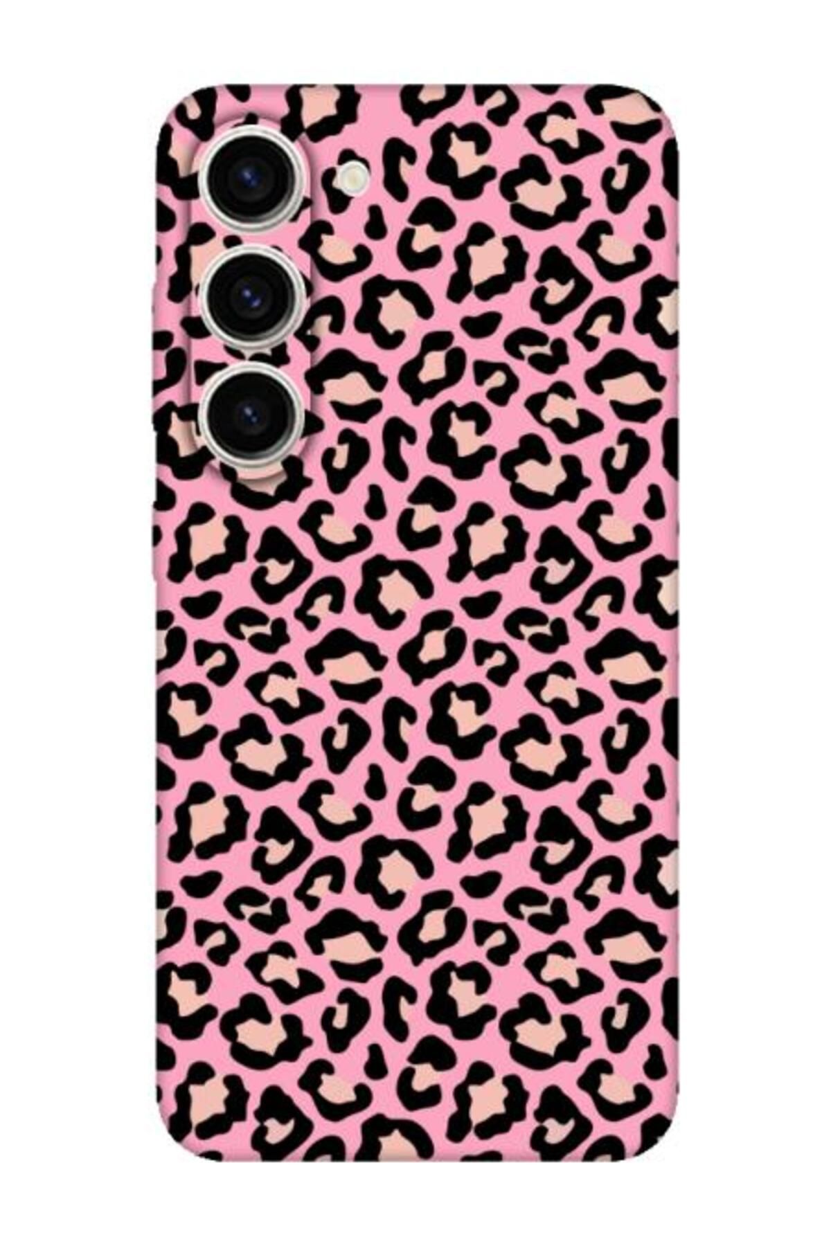 frondcase Samsung S23 Plus Leopar Desenli Pembe Telefon Kılıfı