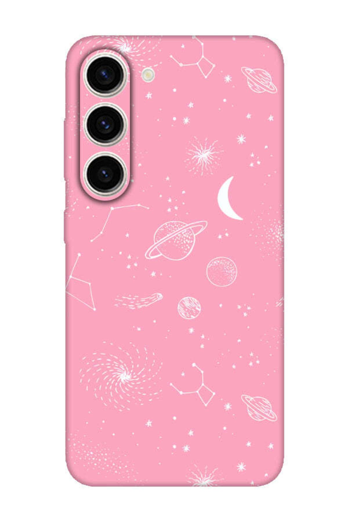 frondcase Samsung S23 Gezegenler Pembe Telefon Kılıfı