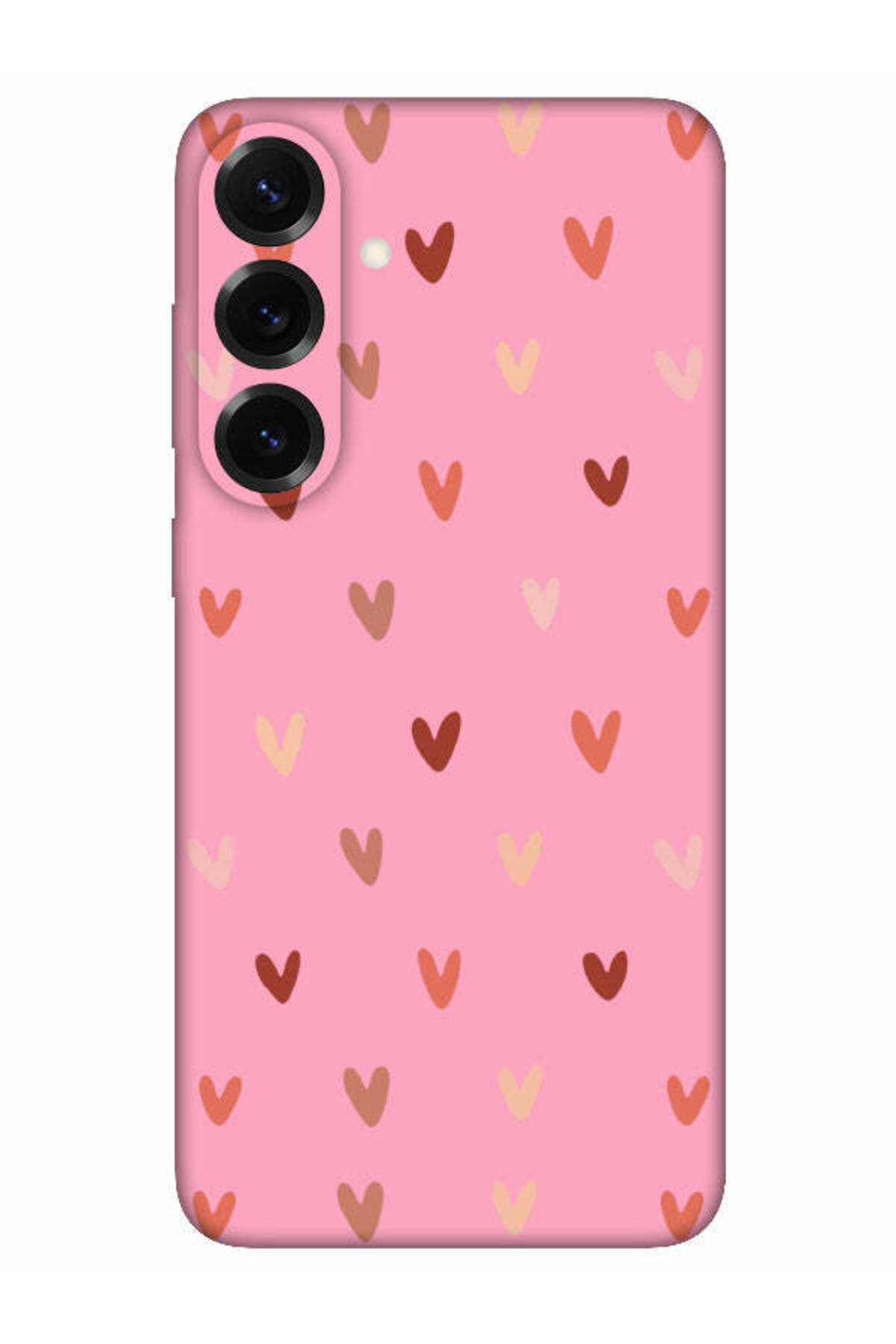 frondcase Samsung S25 Plus Kalp Desenli Pembe Telefon Kılıfı