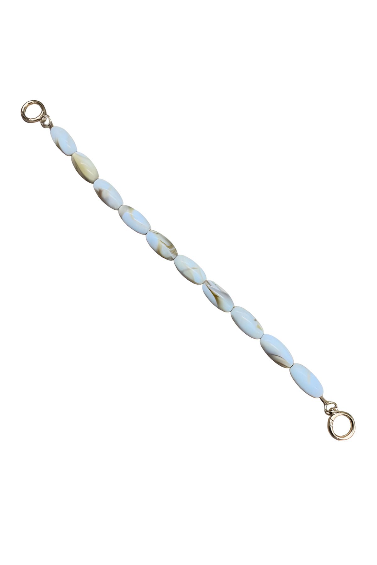 EleganTShoP Akrilik Yassı Yuvarlak Boncuklu Çanta Sapı 48 cm AC17