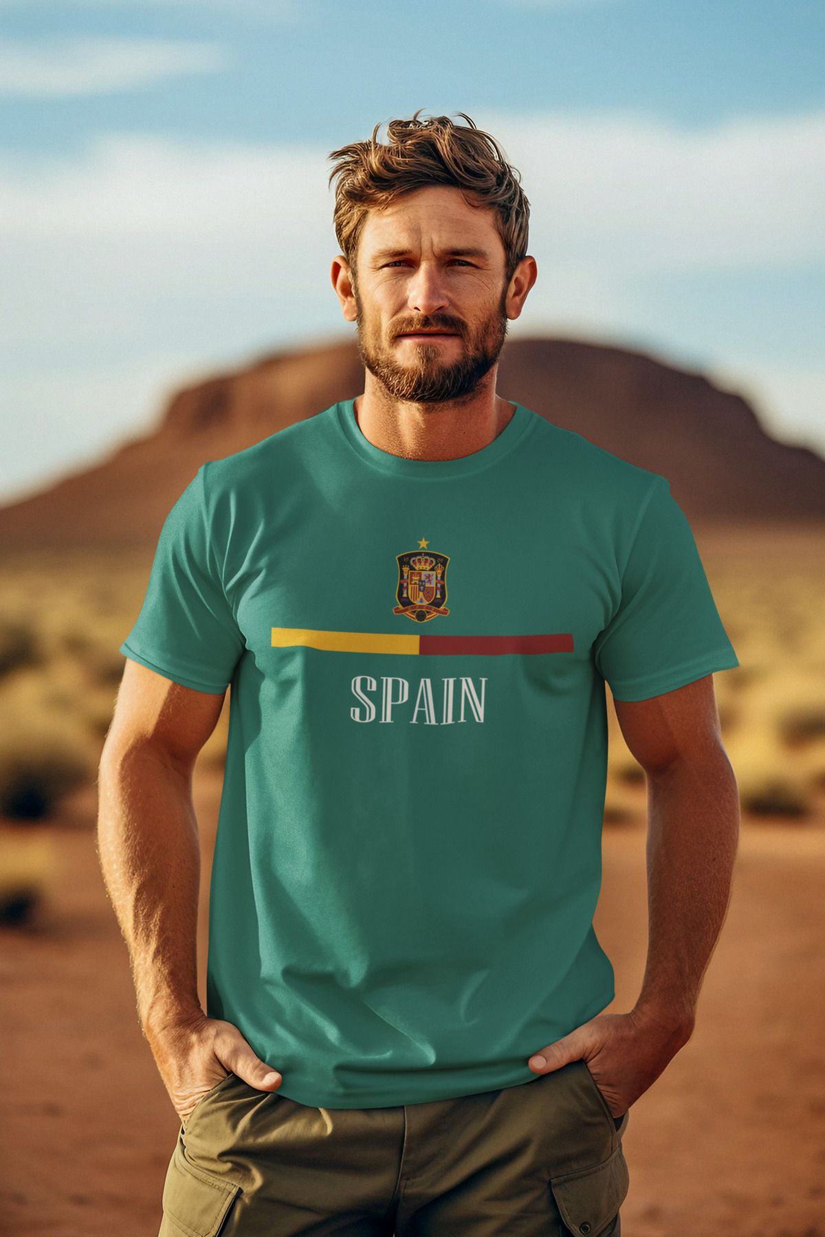 Biy Store İspanya milli takım forma baskılı spain unisex kısa kollu kadın erkek tişört t-shirt