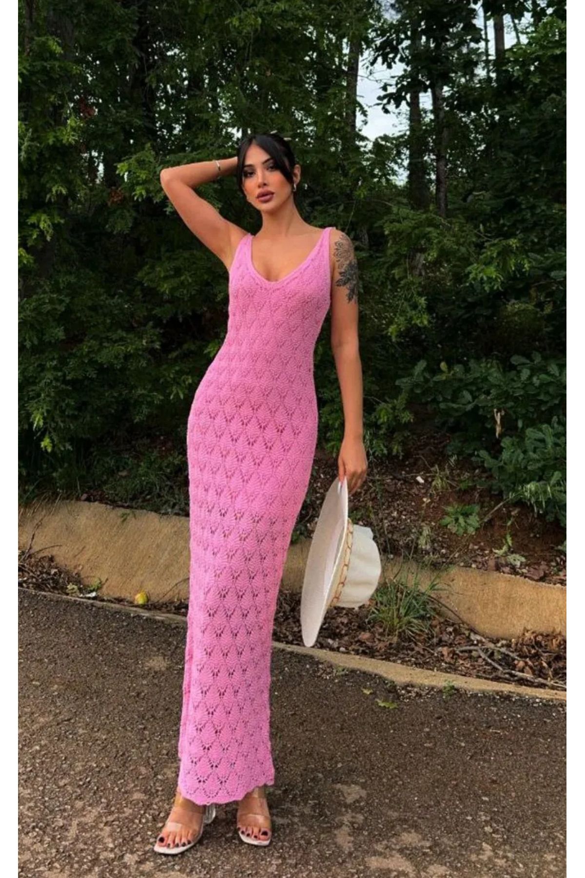 Noi Belis Maxi Boy Astarlı Ajurlu/Delikli İnce Yazlık Elbise SS25EL0020