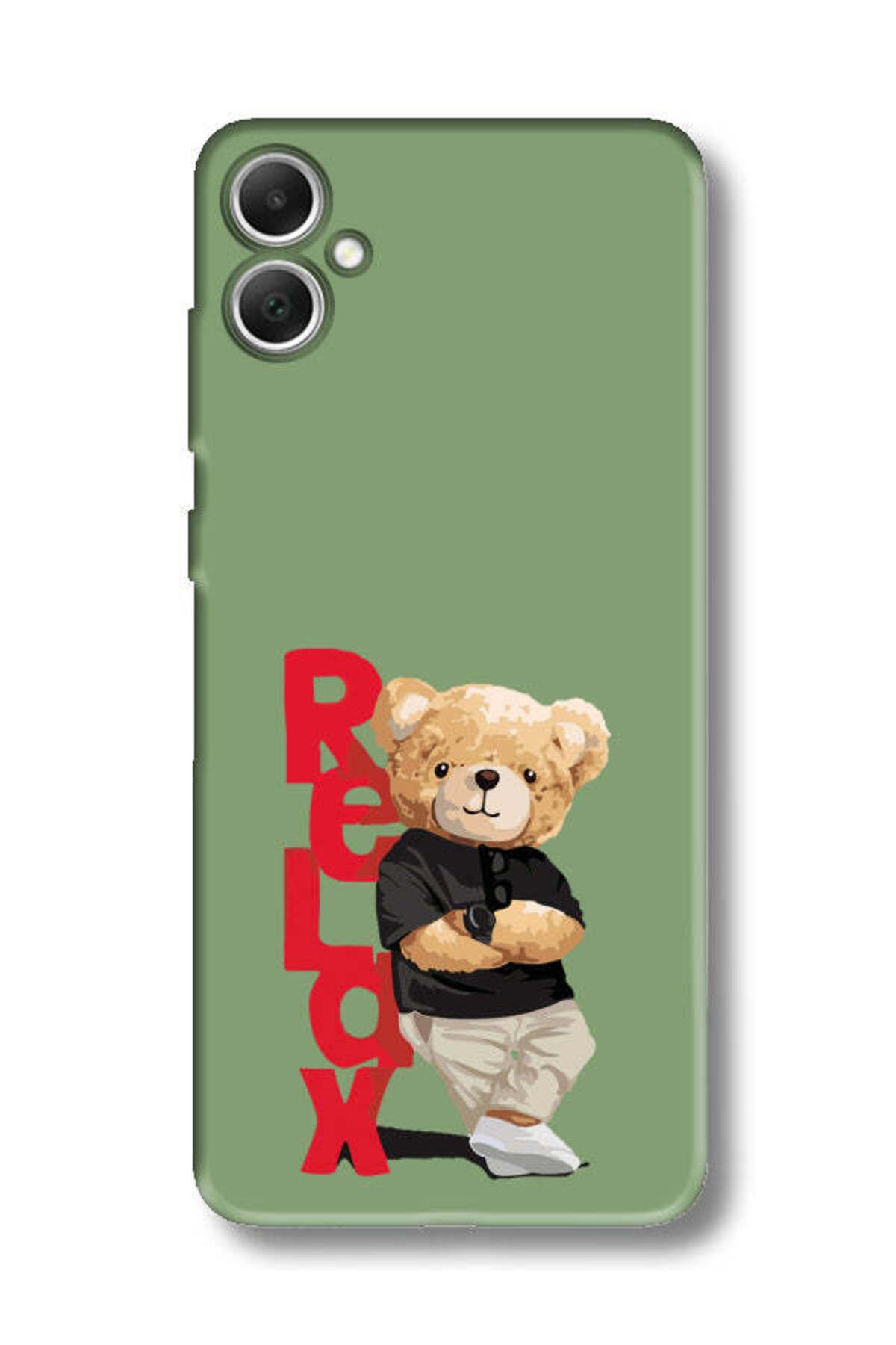 frondcase Samsung A05 Teddy Bear Relax Yeşil Telefon Kılıfı