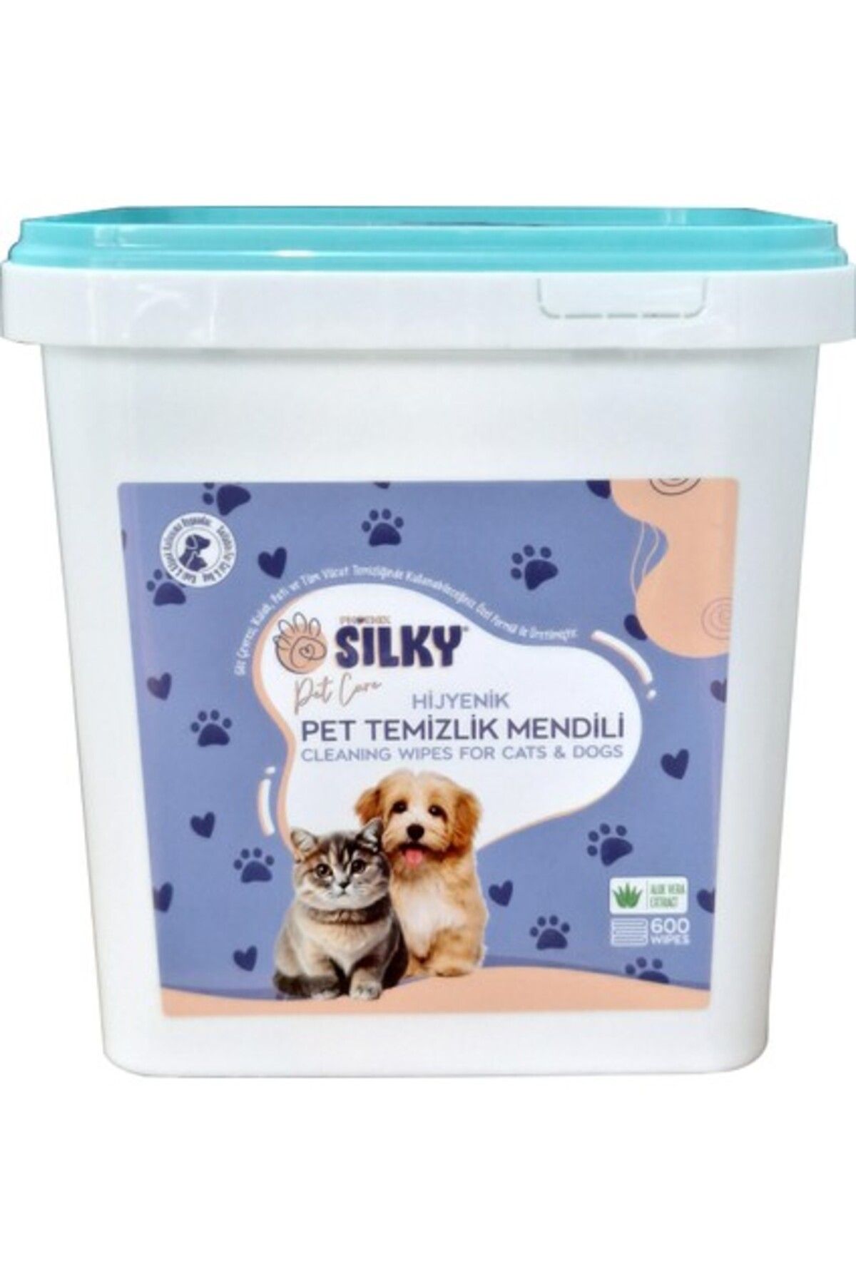 BİO ACTİVE Silky - Evcil Hayvanlar için Tüy / Pati Temizleme Islak Mendili - Doğal Esans İçerik / 600 Adet