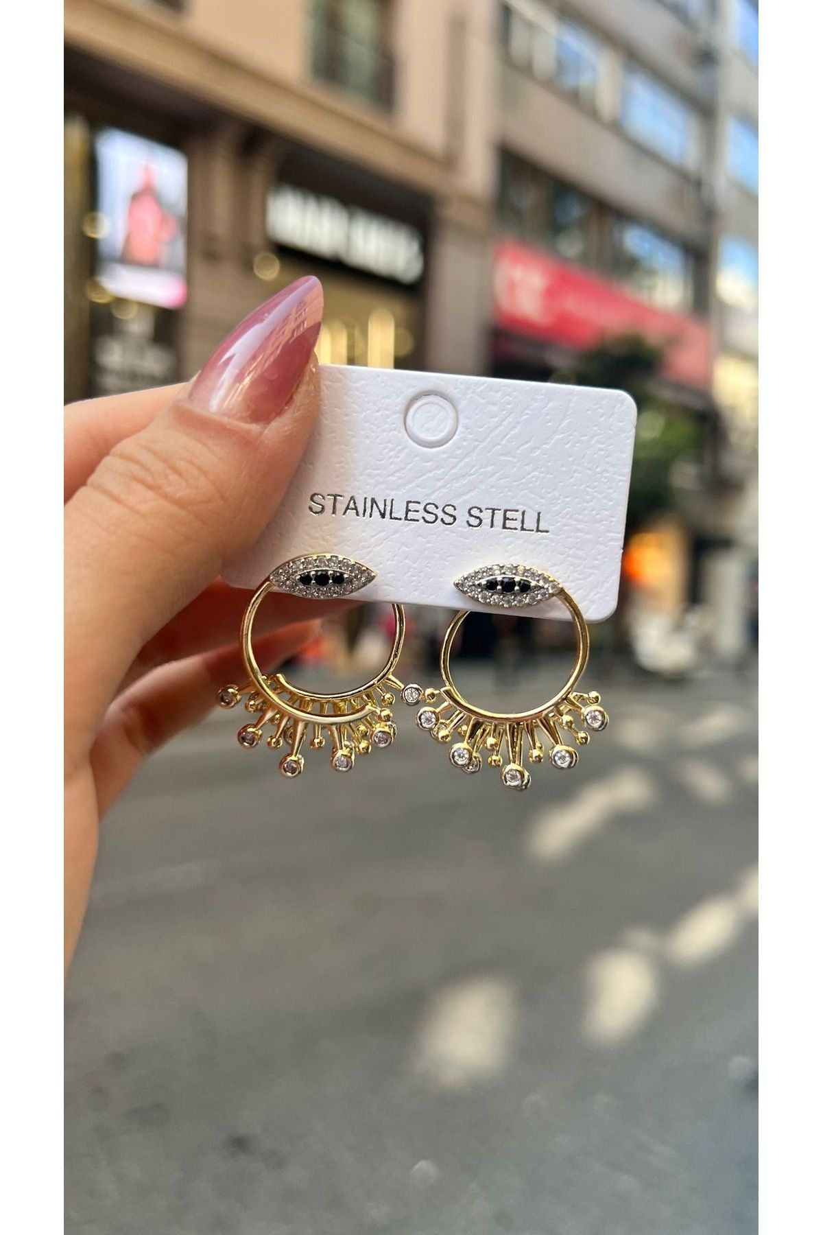 shop İkili Saçaklı Küpe