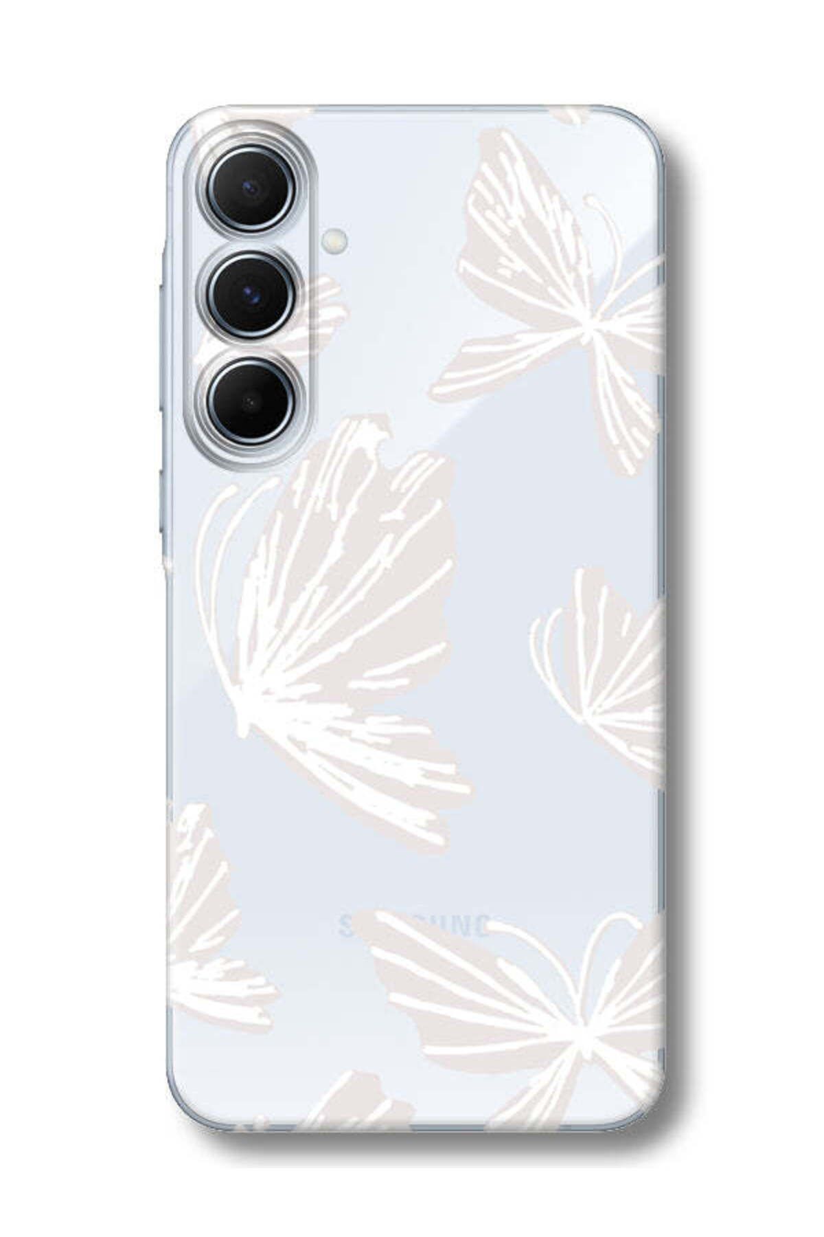 frondcase Samsung A35 Kelebek Şeffaf Şeffaf Telefon Kılıfı