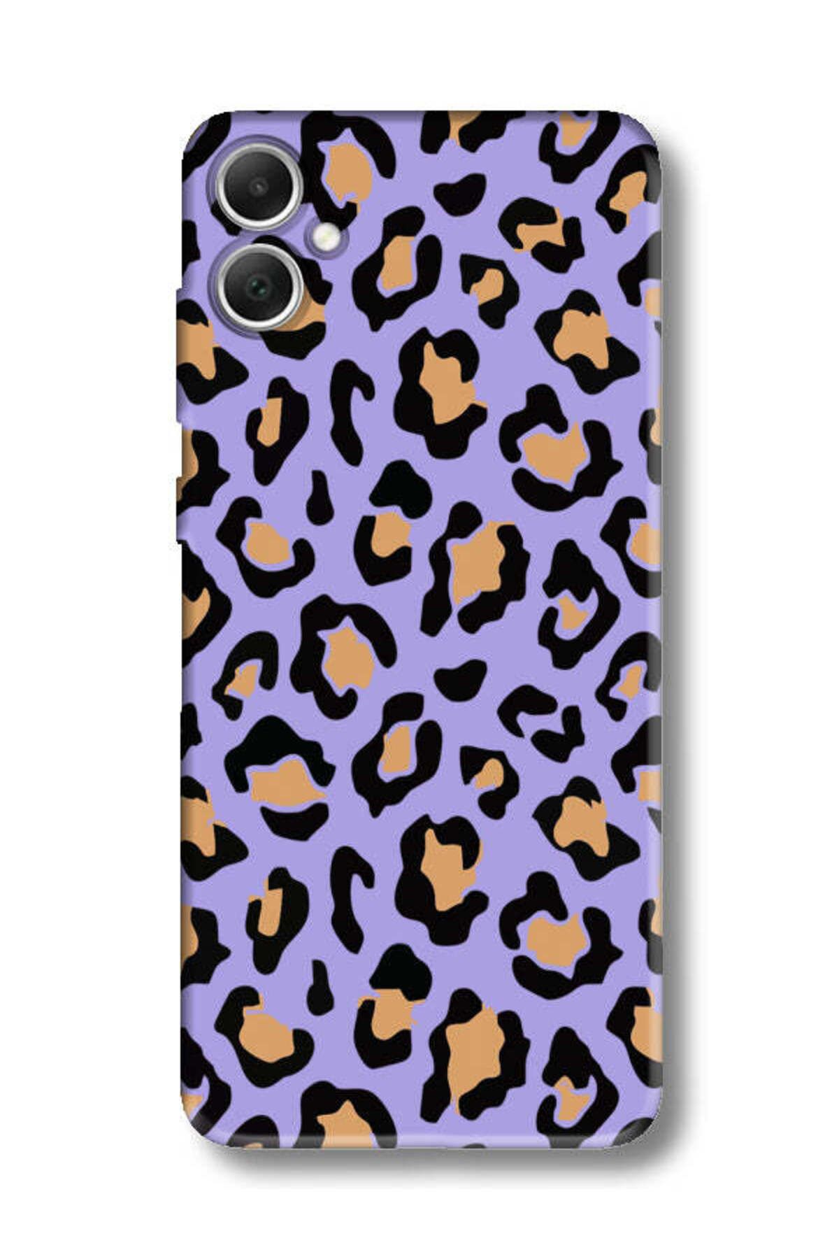 frondcase Samsung A05 Leopar Desenli Lila Telefon Kılıfı
